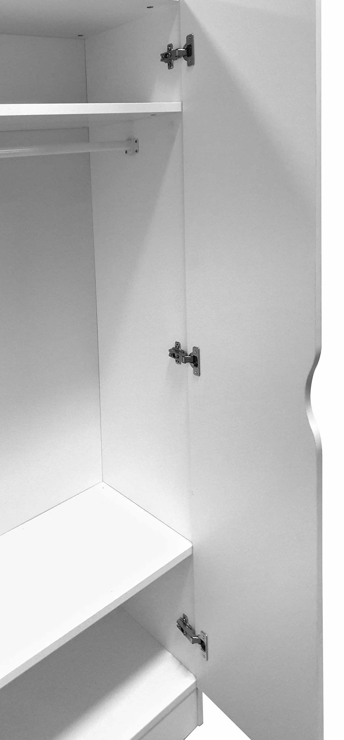 Armario Blanco Roma 2 Puertas MDF 70x42,5x161,5 cm Mueble Dormitorio Unicornio