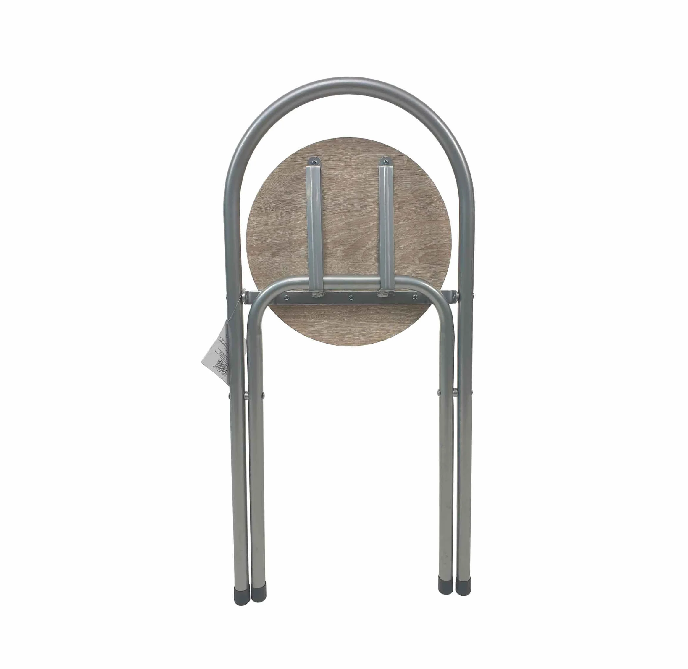 THE SECRET HOME - Pack de 2 Sillas Plegables - Sillas Plegable de Metal y Madera - Decoración para el Hogar - Ideales para Cocina (Alto. 67 cm x Largo. 38 cm - Plateado)