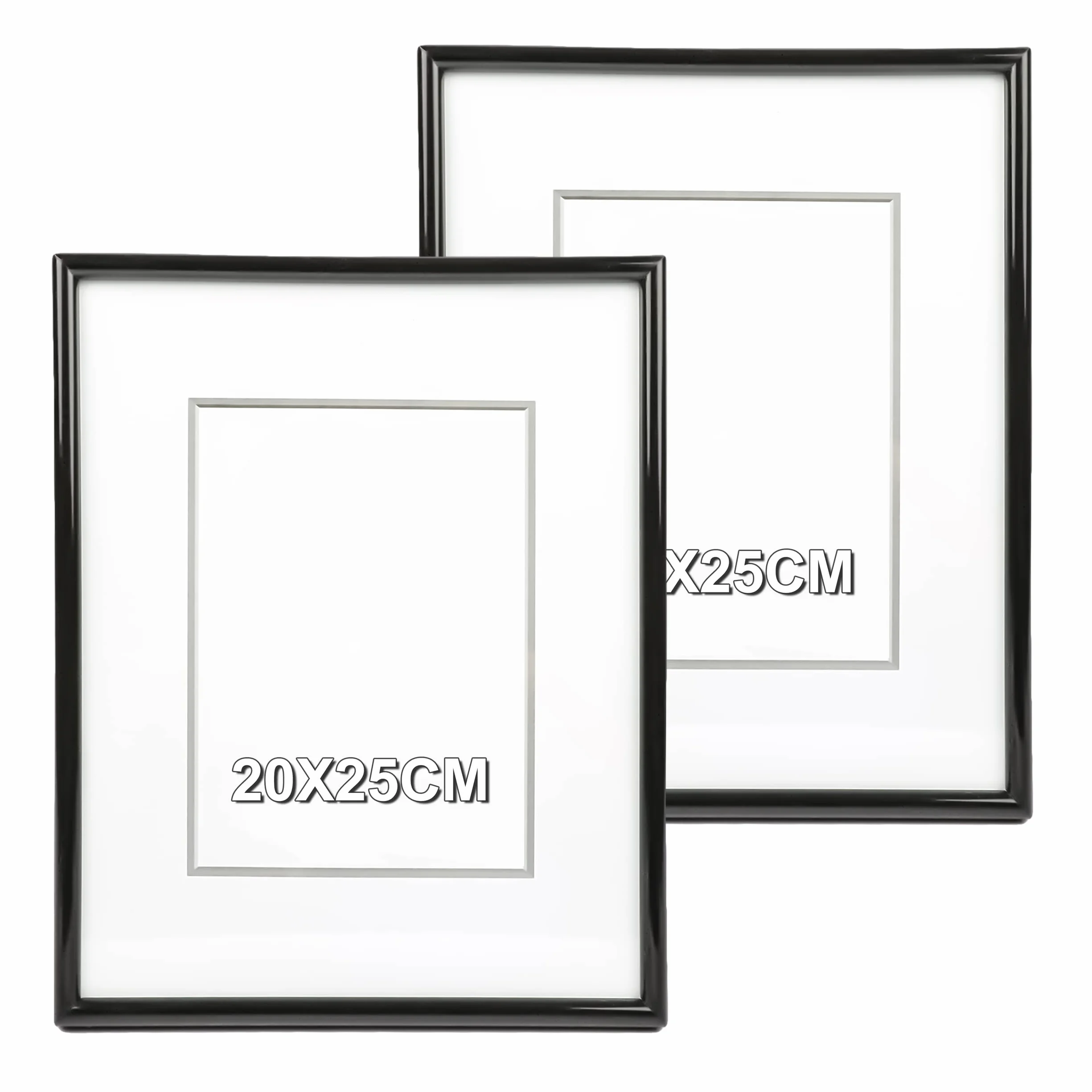 Etrexonline Marco de Fotos 20x25 cm Negro PVC Cristal Decoración (2 Unidades)