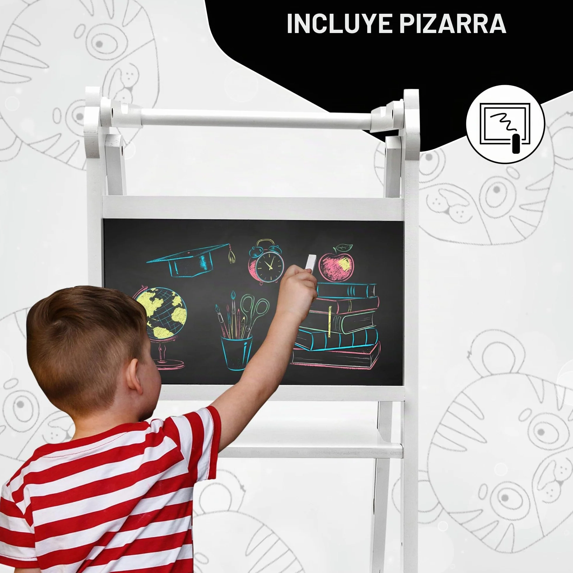 OemmieTorre de Aprendizaje - Torre Montessori - Escalera Plegable para Niños (Blanco)