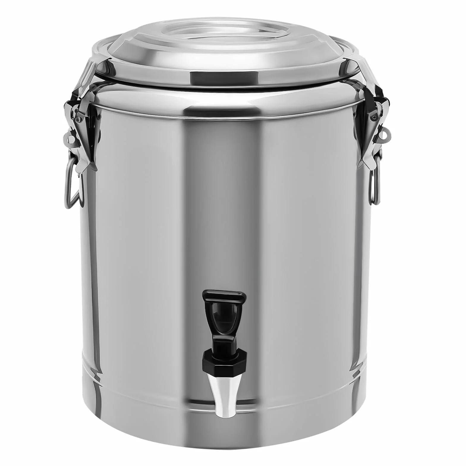 Recipiente térmico de acero inoxidable de 20 litros, dispensador de bebidas, transportador de sopa aislado con tapa para comedores escolares, restaurantes, fiestas, picnics al aire libre y