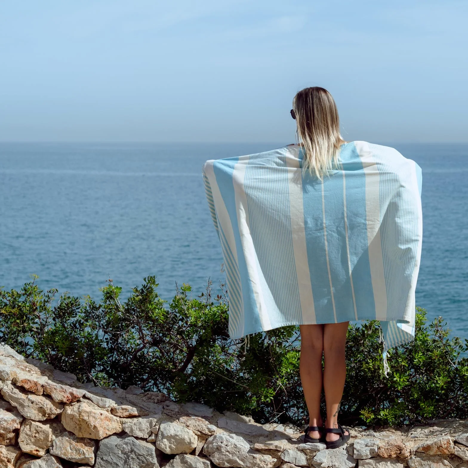 MOMOMUS Pack de 2 Foutas XL o Toallas de Playa Grandes de Algodón 100% - Absorbente, Ultrasuave y Compacta - Ideal como Pareo de Playa o Toalla de Piscina - Turquesa, 90x180 cm