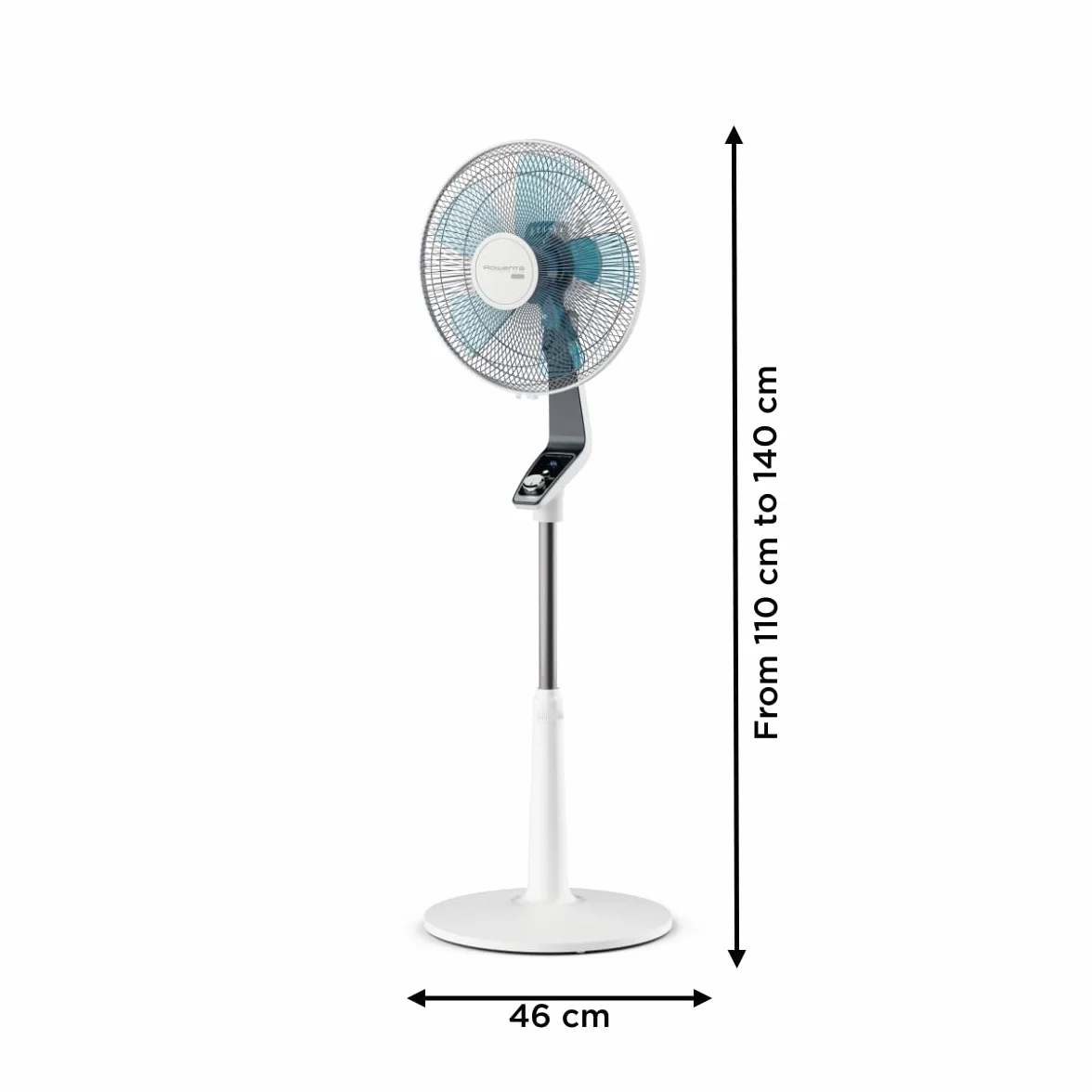 Rowenta Turbo Silence Extreme Ventilador de Pie 40 cm Silencioso Modo Silent Night Turbo Boost Oscilación Automática Blanco VU5640