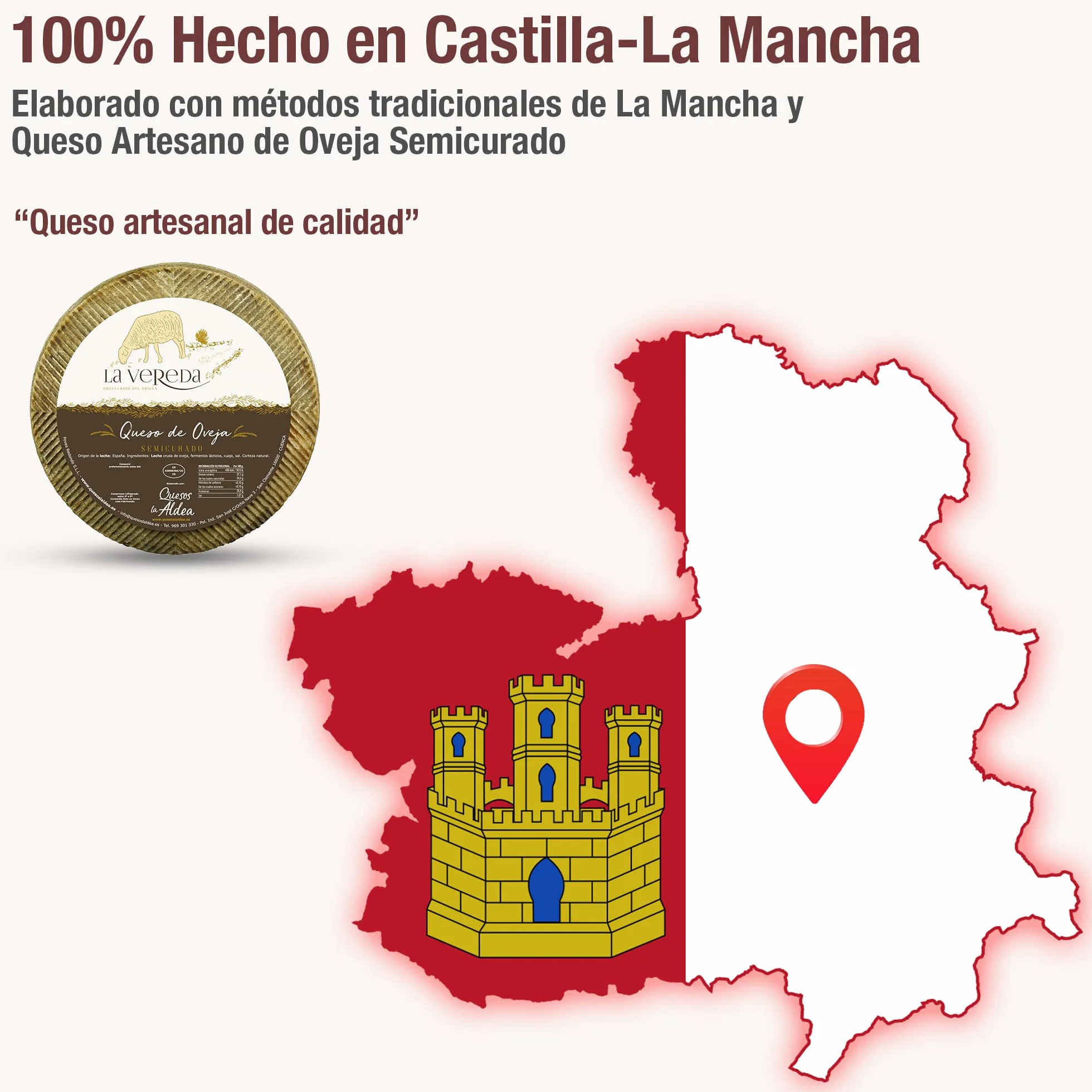 Queso Artesano de Oveja Semicurado Cuña 0,75 kg Leche Cruda Lote Gourmet