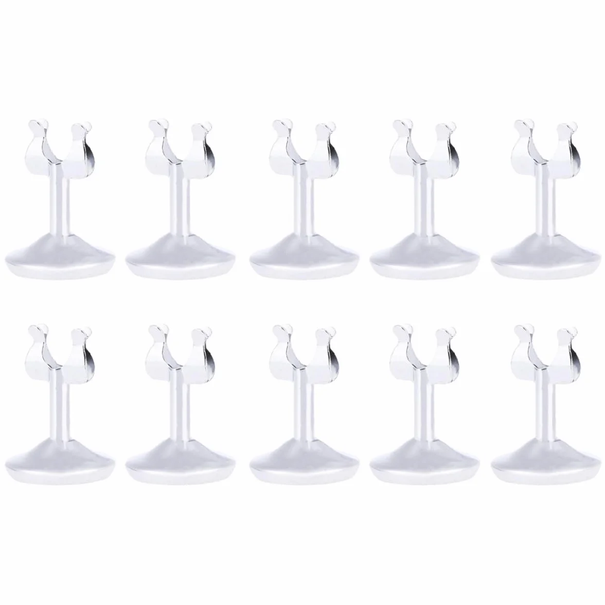 Soportes para Tarjetas Multifunción de Acero Inoxidable U-shaped, Paquete de 10 Piezas, Diseño Elegante y Firme para Eventos y Fiestas