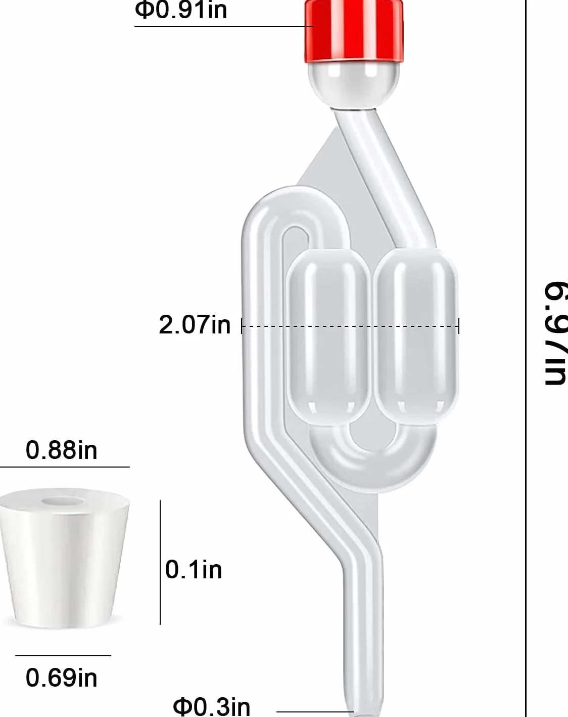 Kiuiom Esclusa de Fermentación Tubos de Fermentación,Burbujeador de Fermentación,Válvula de Vino,2PC Airlock Fermentacion para Alcohol para la Fermentación del Vino a la Casa Sello del Fermentador