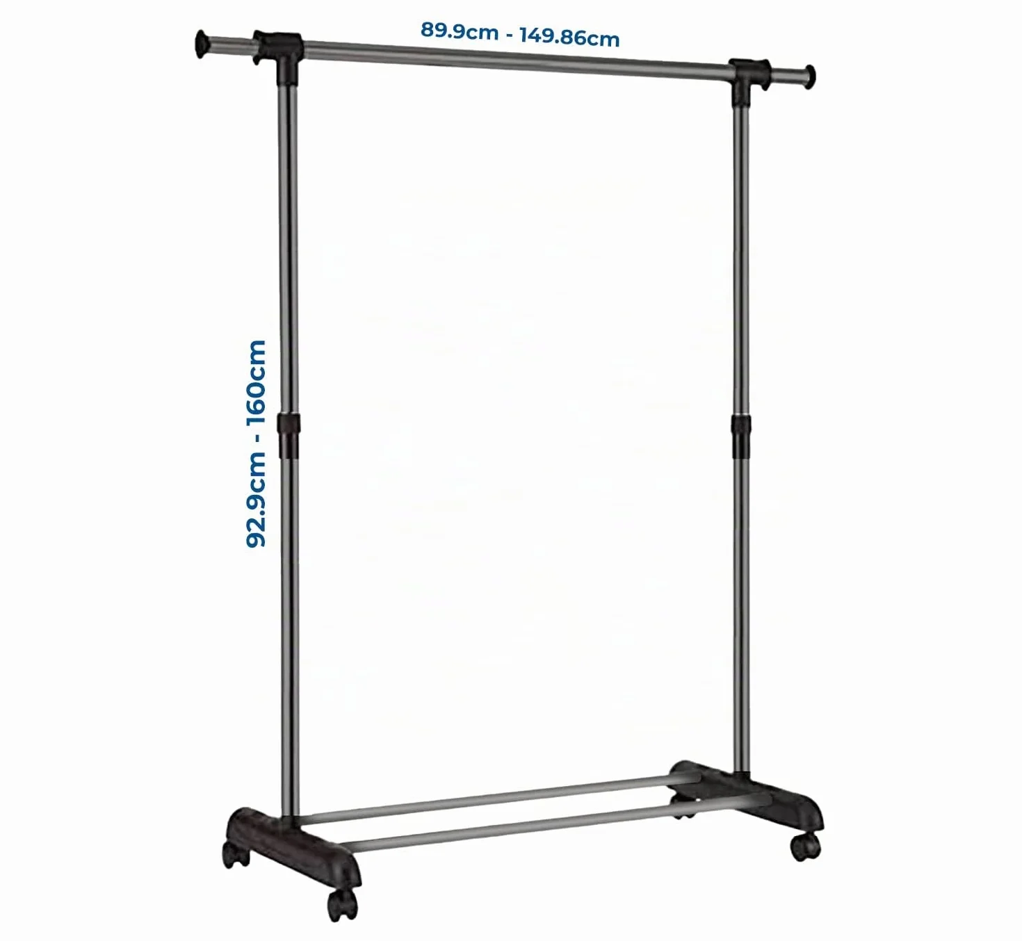 Burro Ropa Perchero Colgador de Ropa Metálico 43x160x150 cm con Ruedas