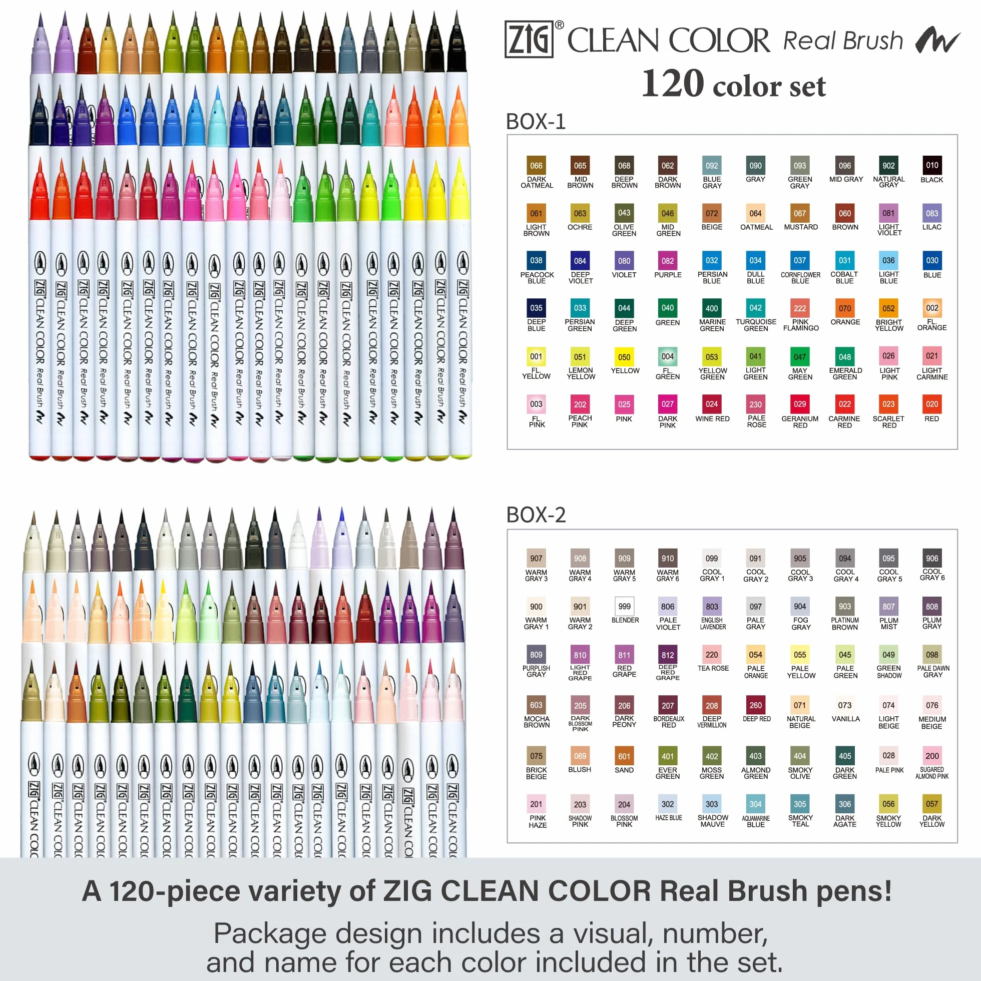Kuretake ZIG Clean Color Real Brush (120 Colors)