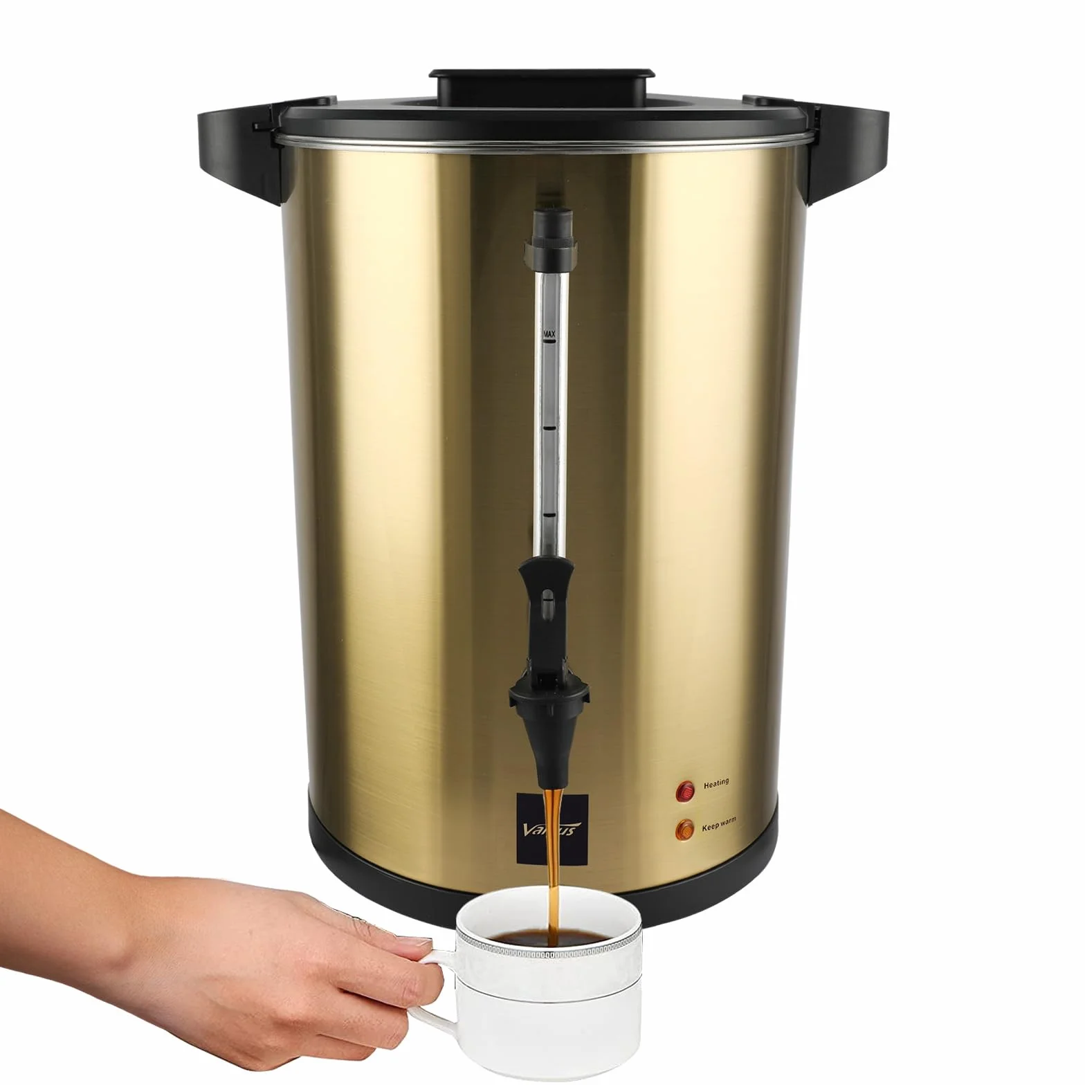 Valgus Cafetera Percoladora 55 Tazas 8L Acero Inoxidable Doble Pared Comercial