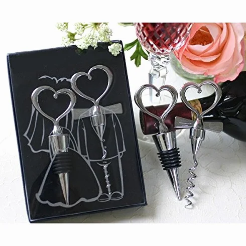 Lote 8 Set de vino Unión de Corazones. Sets de vino para bodas, detalles abridores boda, detalles para enamorados