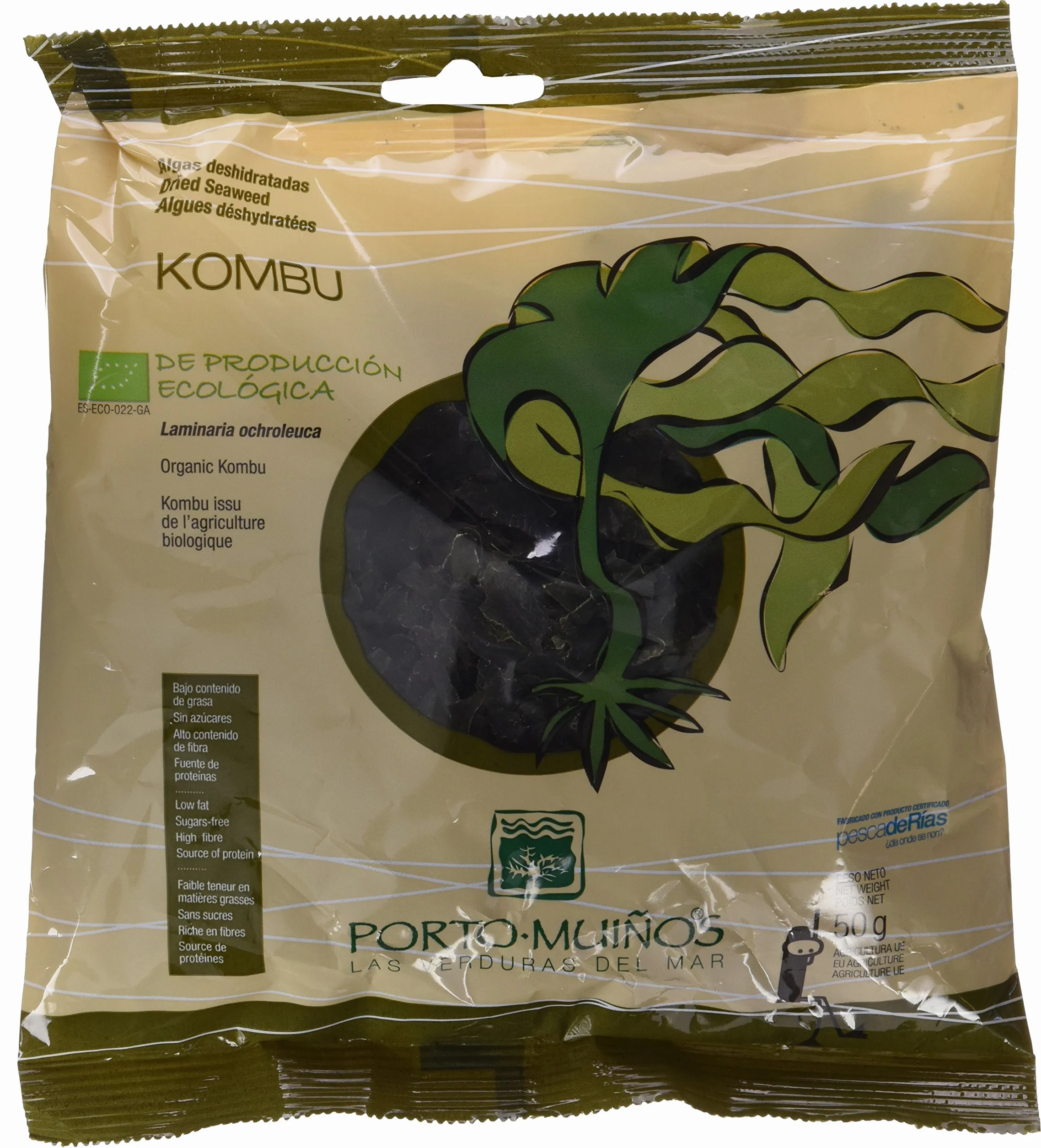 Alga Kombu Deshidratada Bio Porto Muiños 50 Gramos