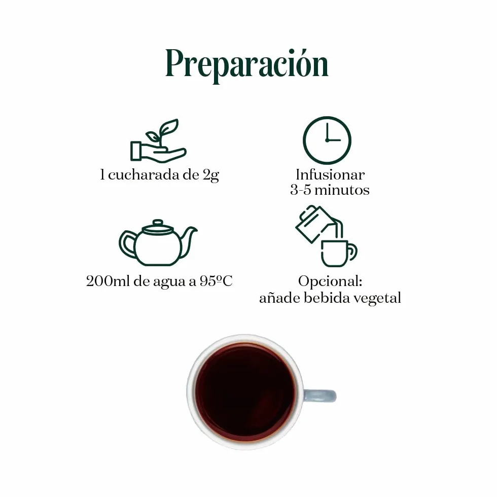 Té Rojo Pu Erh ChocoNoir 100g Hojas con Chocolate Cacao Lapacho Detox Digestivo