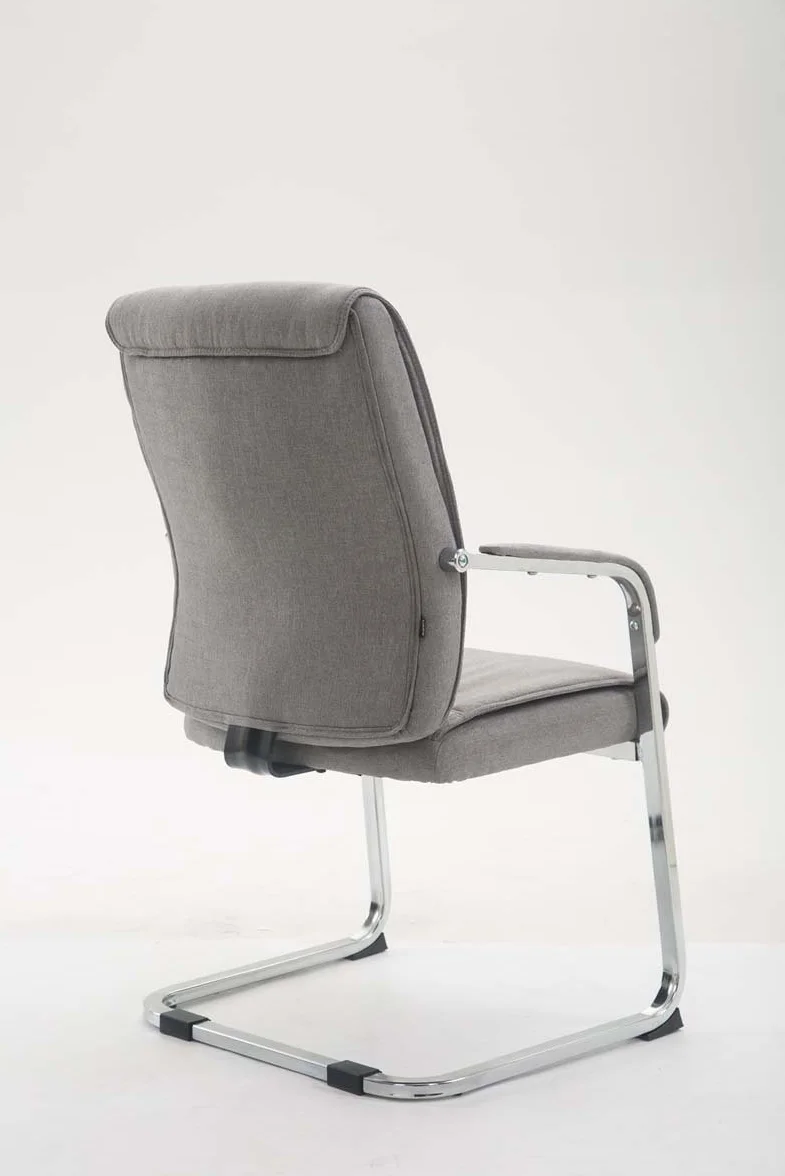 CLP Silla De Conferencia Anubis En Tela I Silla De Reunion En Estilo Cantiléver I Silla De Oficina Sin Ruedas & con Base De Metal, Color:Gris