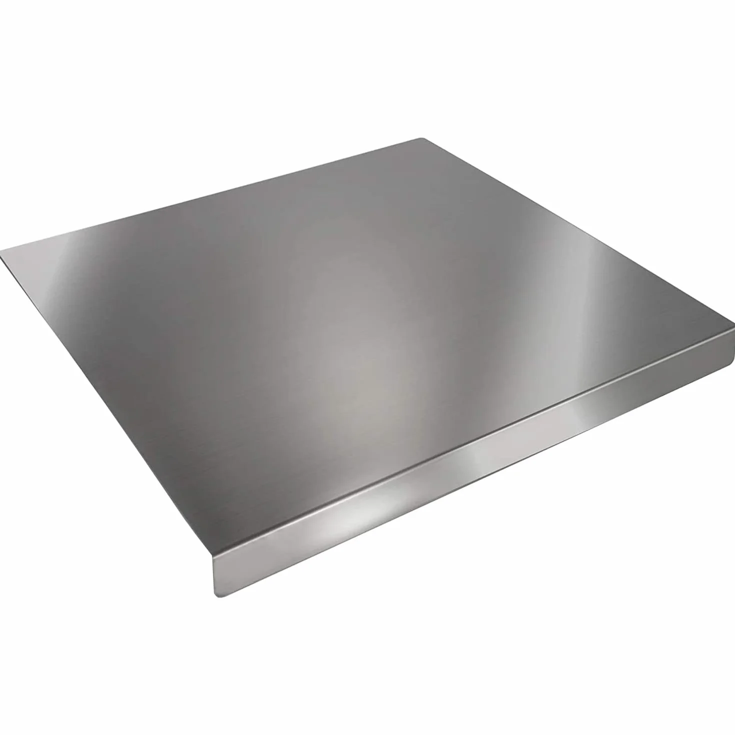 Tabla de cortar de acero inoxidable AISI 304 profesional para amasar pan y pizza, superficie de trabajo o cocina, uso alimentario, con topes antideslizantes, 70 x 55 x 3 cm
