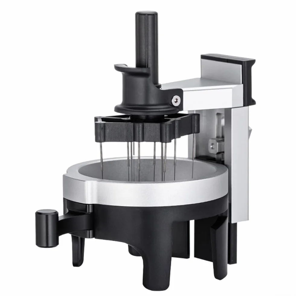 Herramienta de distribución de espresso con 12 agujas para agitador wdt, distribuidor de café de profundidad ajustable para portafiltro de 58 mm para accesorios de barista, aleación de aluminio, negro