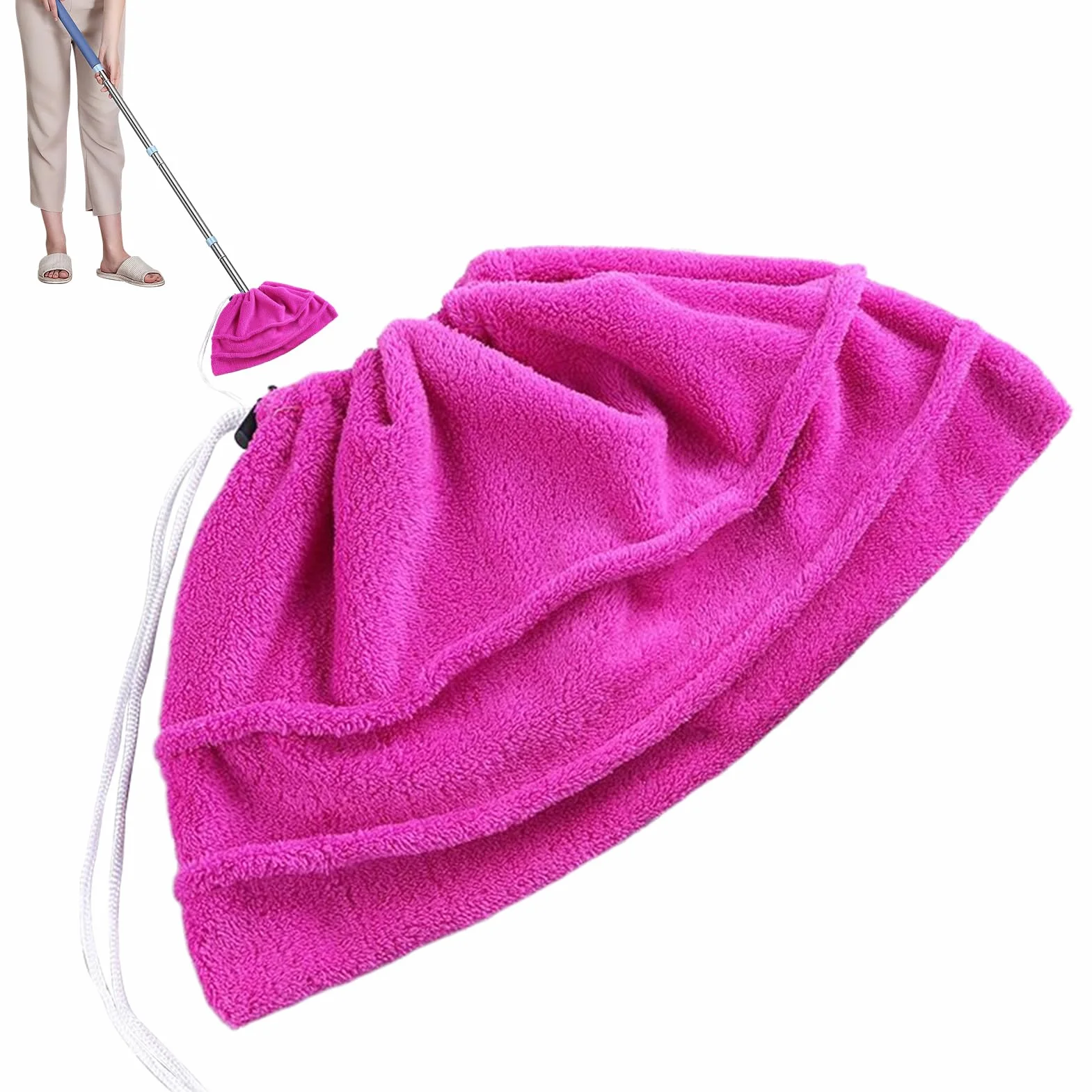 Funda para Escoba de Tela Barredora Reutilizable de Microfibra Ajustable Lavable