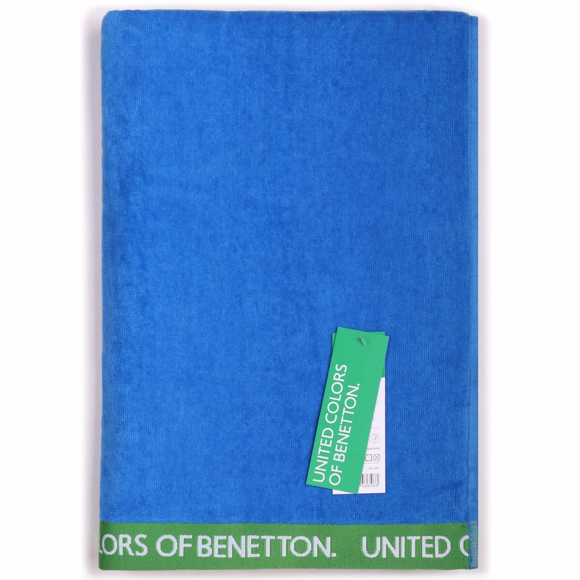 UNITED COLORS OF BENETTON, Toalla de playa 90x160cm 380gsm velour 100% algodón azul Casa Benetton, 90x160