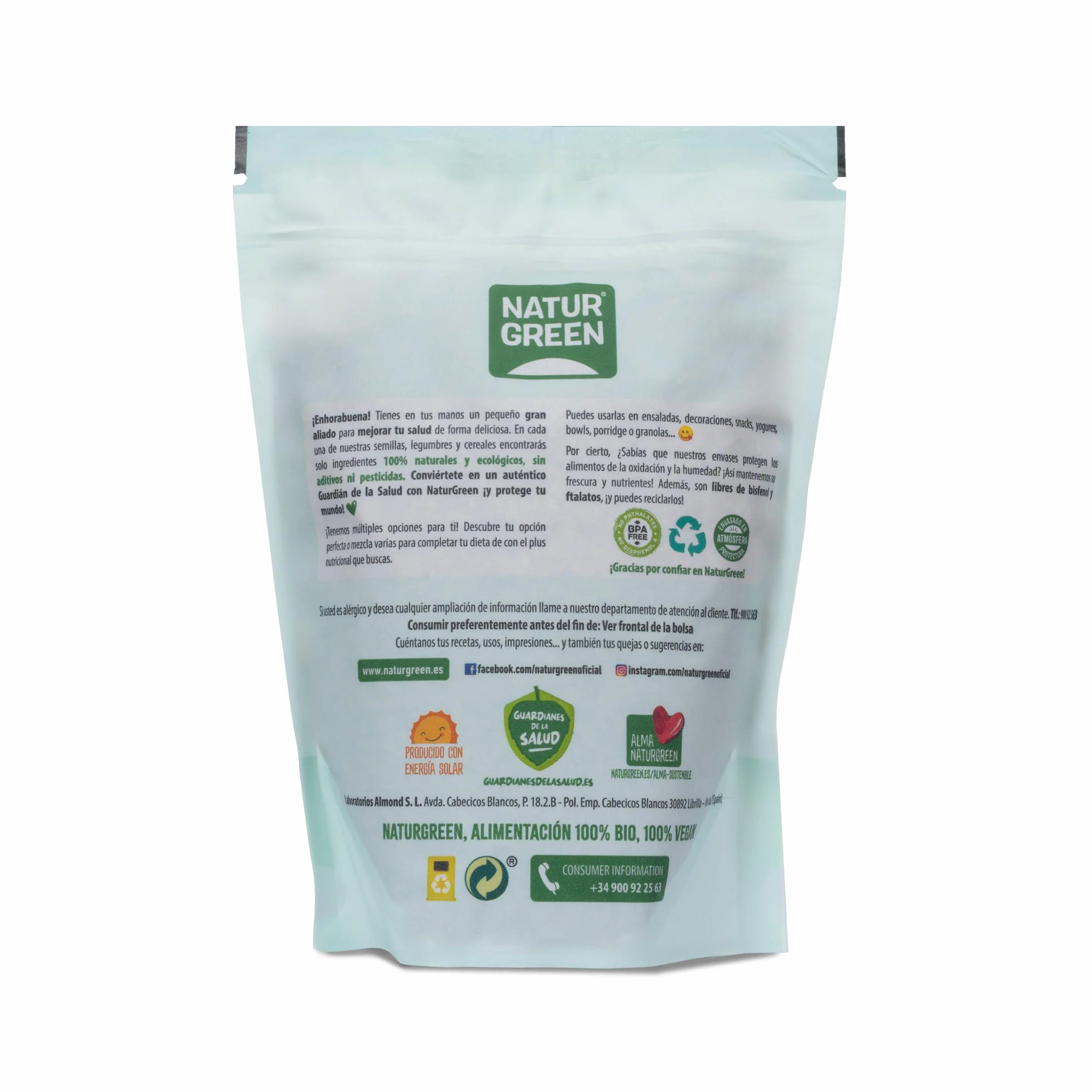 Semillas de Lino Ecológico Marrón 500g Omega 3 Fibra Vegano