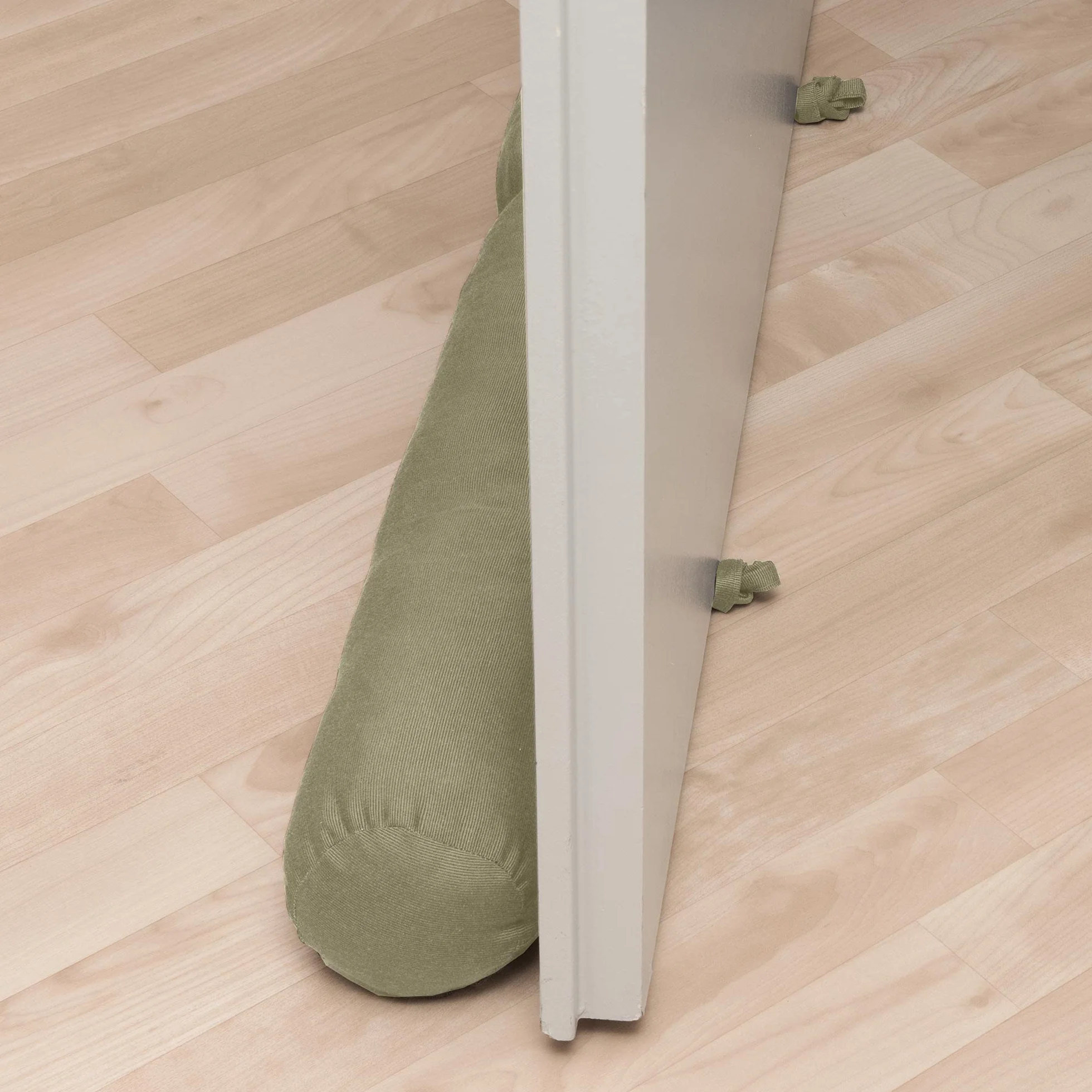 Beautissu Viento Burlete de Puerta 90x10 cm – Tapón de protección contra el Aire Fresco para Puertas, Puertas de Entrada y Ventanas con asa de Transporte – Taupe