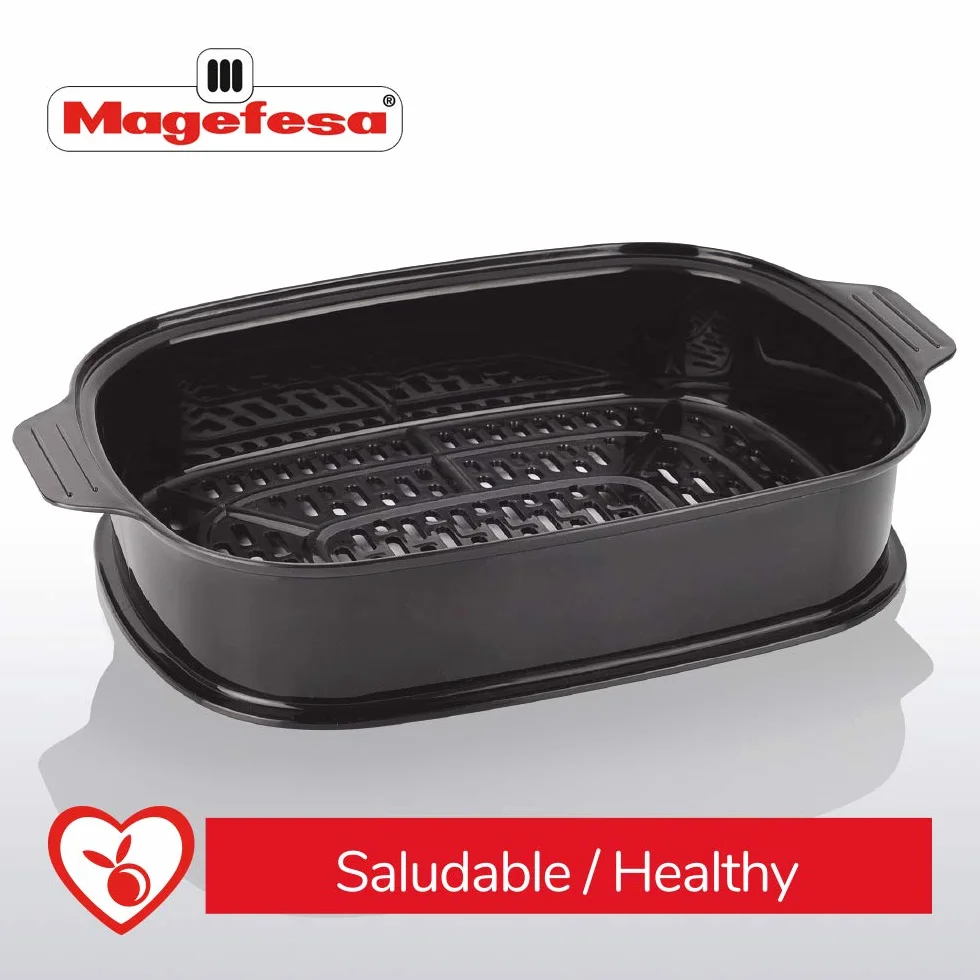 Magefesa Guisotherm - Olla Eléctrica de Cocción Lenta Multifunción 6L, 1200W, Funciones Freír, Vaporara, Grill, Recipiente Extraíble Antiadherente