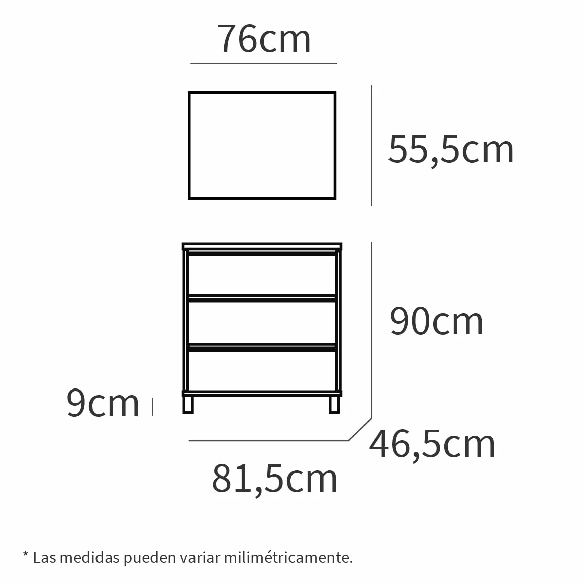 MUEBLES PITARCH | Conjunto Mueble de Baño con Lavabo cerámico y Espejo Incluido, Azul, 3 Cajones, 80cm, Ancho con Patas, Roble Cambrian, para Lavabo encastrado, Estilo Moderno Modelo Kalma