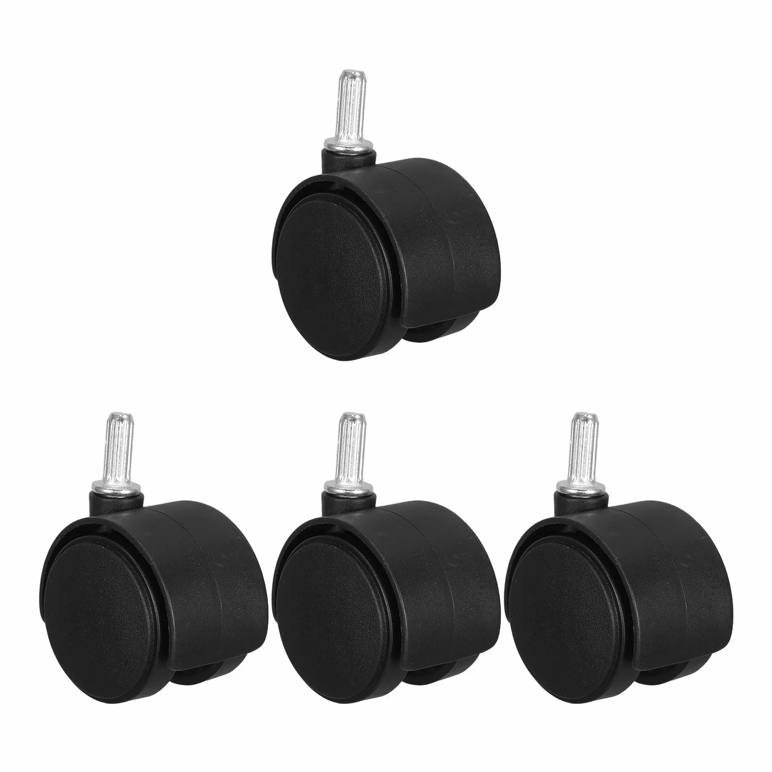 Amosfun 4 Piezas Ruedas Giratorias y Diseño Adaptable para Alfombras de Pelo de Plástico Negro Diámetro de Eje 1/4' para Aspiradora y Muebles
