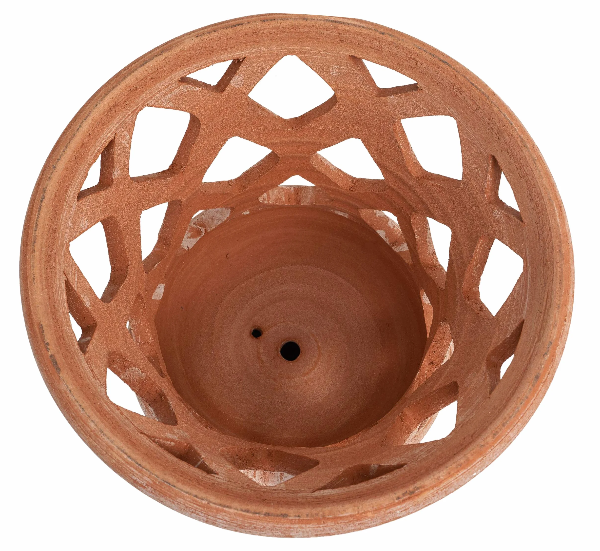 Biscottini Farol de exterior de terracota 55 x 35 x 35 cm | Faroles de exterior portavelas fabricados en Italia | Faroles para iluminación de jardín