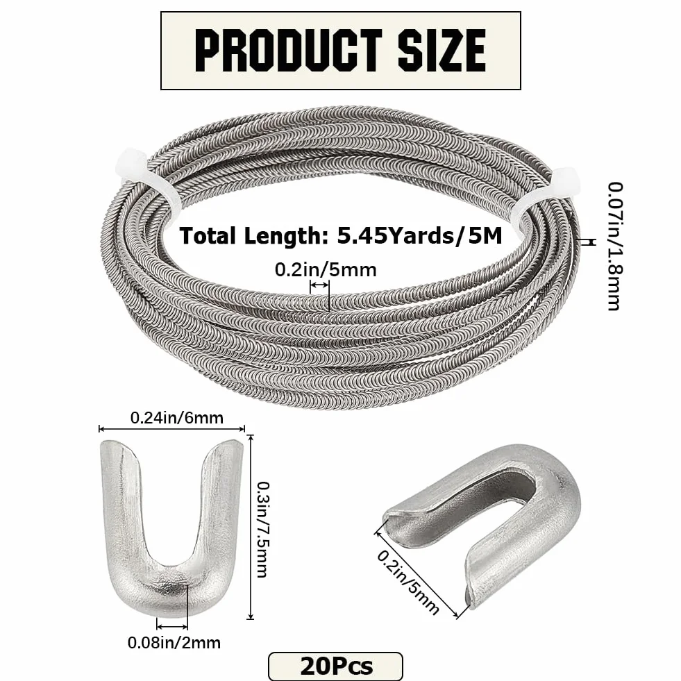 GORGECRAFT Kits de Deshuesado de Corsé de 5mX5mm Varillas de Modelado de Deshuesado de Corsé de Acero Plano con 20 Puntas de Hueso En Espiral de Acero Inoxidable Cubiertas de Alambre En Espiral Forma