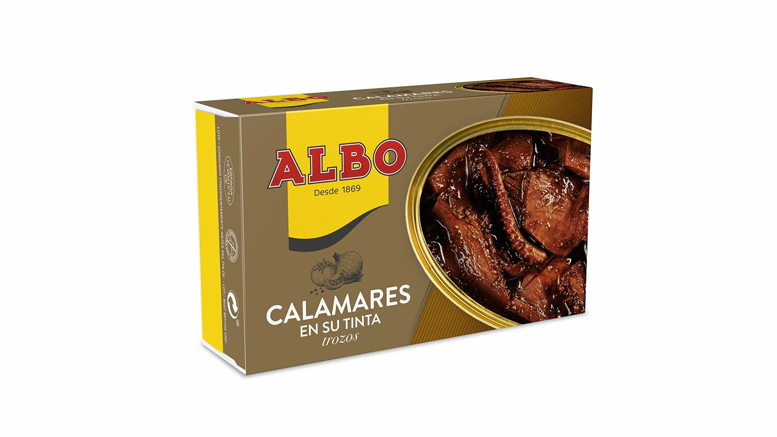 Albo Conserva de Calamares en su Tinta en Trozos 120 g