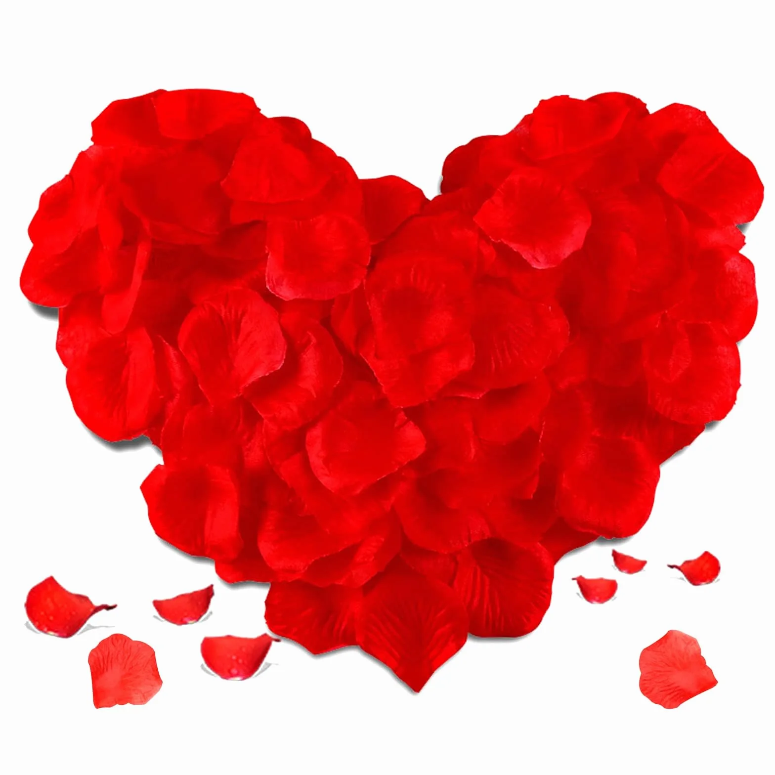 Pétalos de Rosa Artificiales 1200 Piezas Rojo para Bodas Decoración