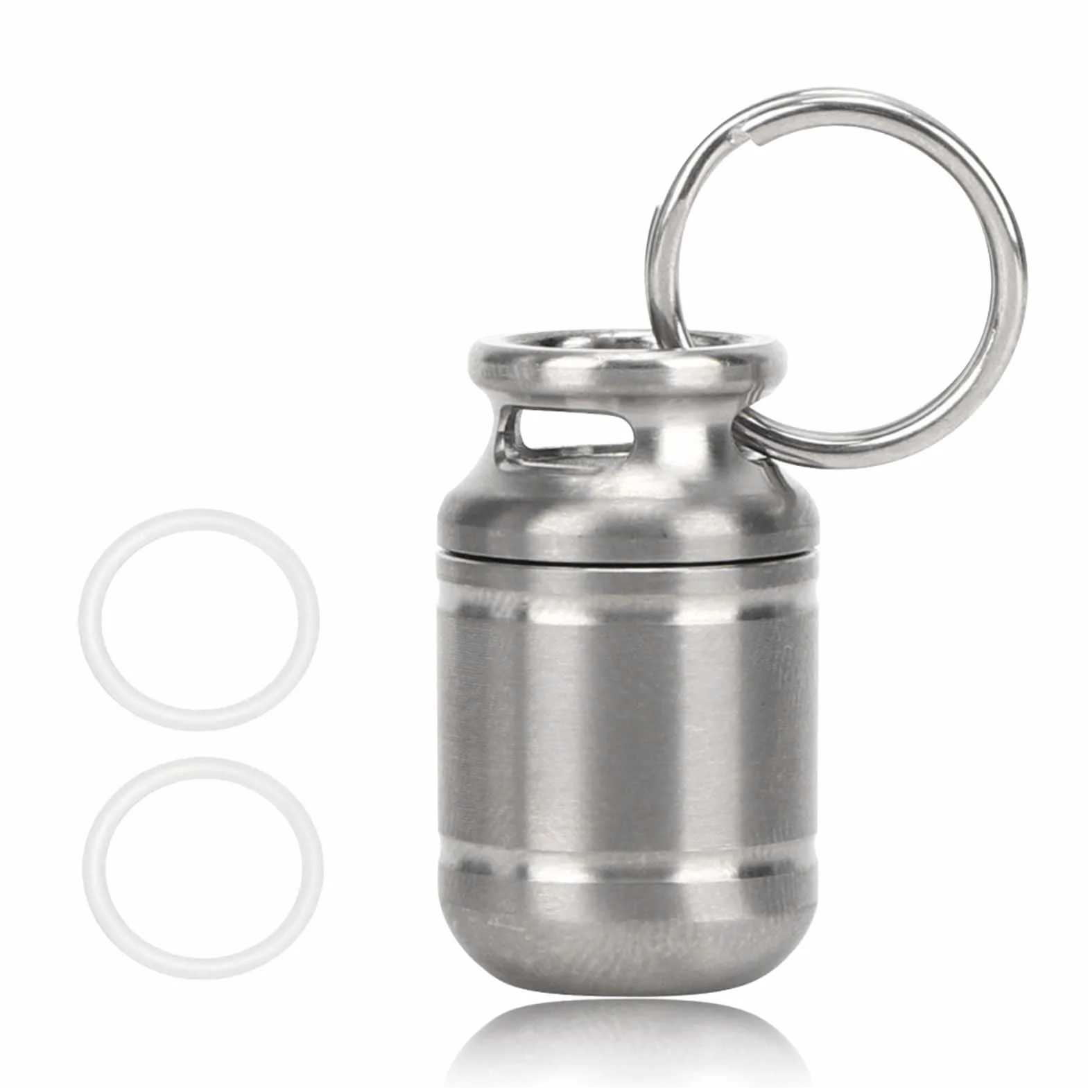 Mini botella de almacenamiento de pastillas impermeable, soporte de aleación para medicamentos portátil, organizador para acampar