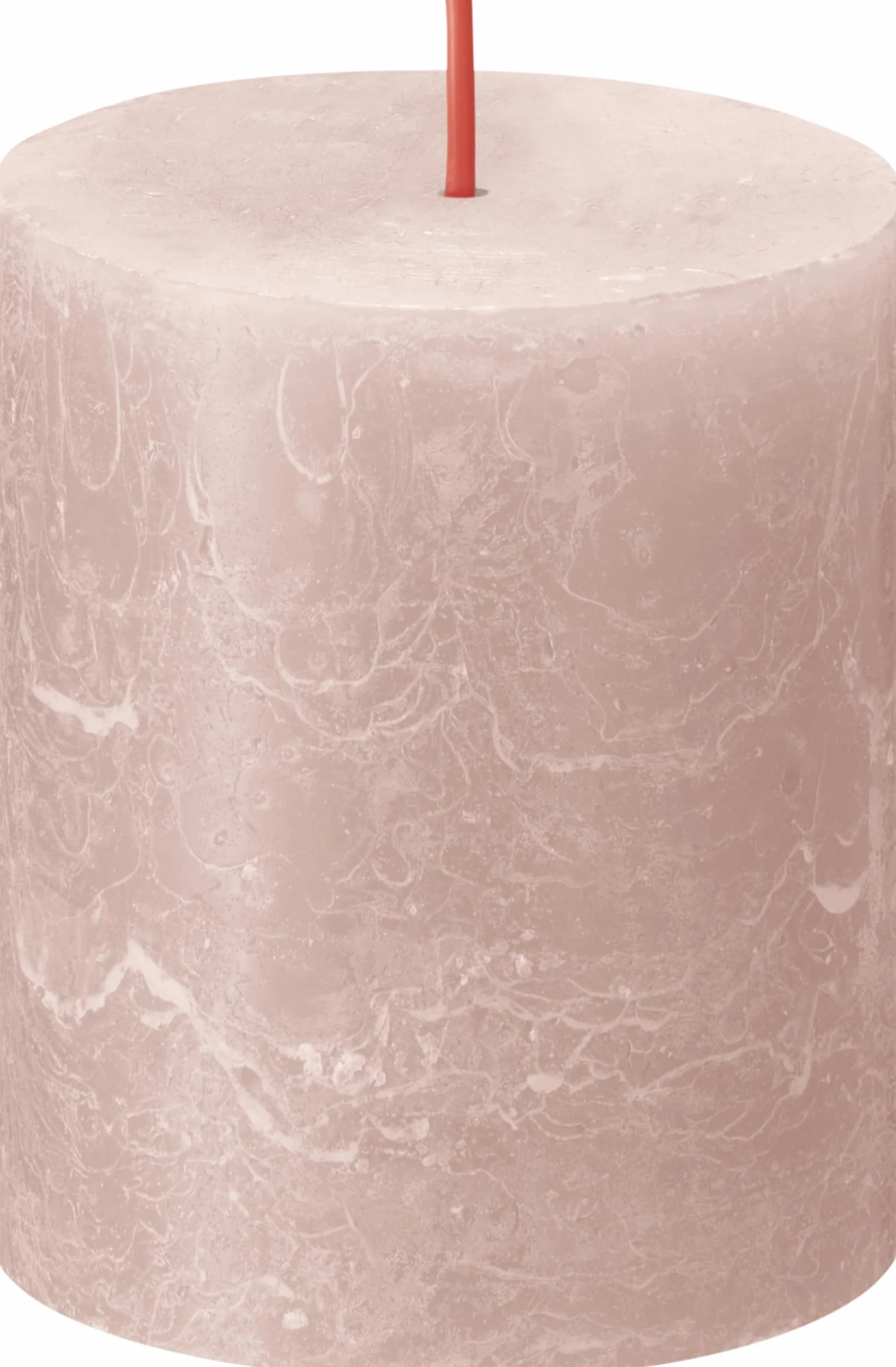 Bolsius Vela rústica de pilar - Rosa suave - Paquete de 4 - Larga duración de combustión de 35 horas - Vela doméstica - Decoración de interiores - Sin perfume - Cera vegana natural - Sin aceite de