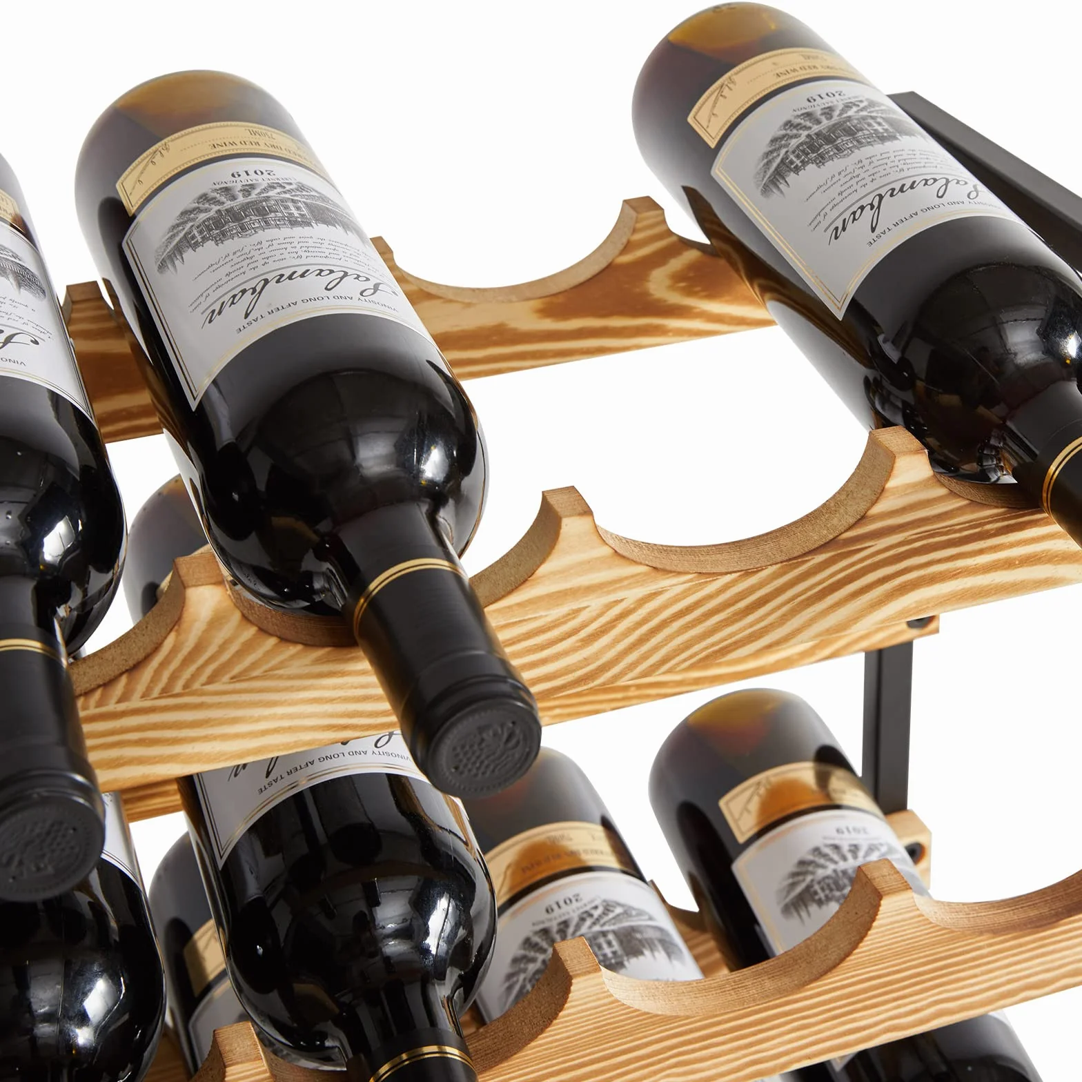 IBUYKE Estante de Vino Industrial, Organizador de Almacenamiento de encimera, de pie Libre con Marco de Metal, TMJ904H