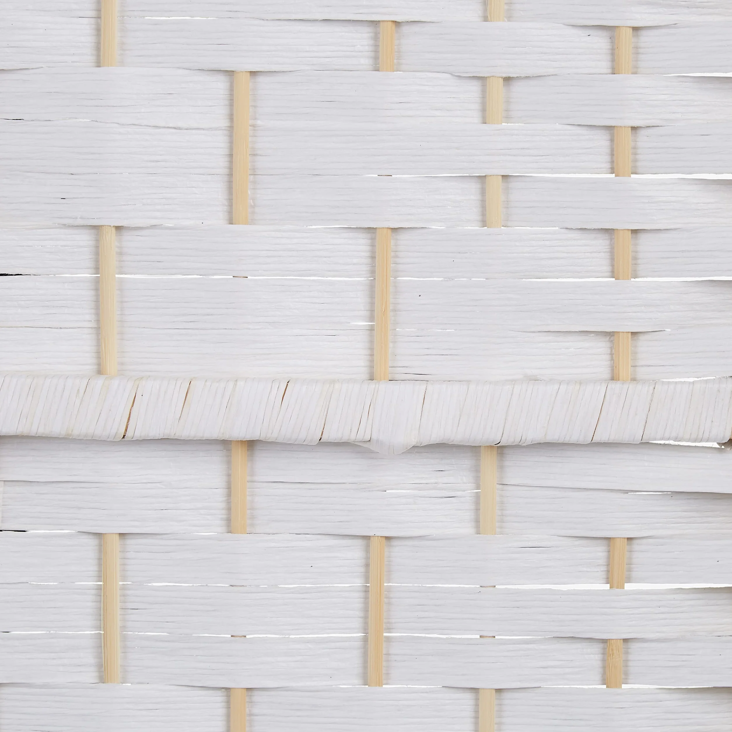 Relaxdays Biombo 6 Paneles, 170 x 240 cm, Separador Ambientes Plegable, Madera y Cuerda de Papel, Mampara en Blanco