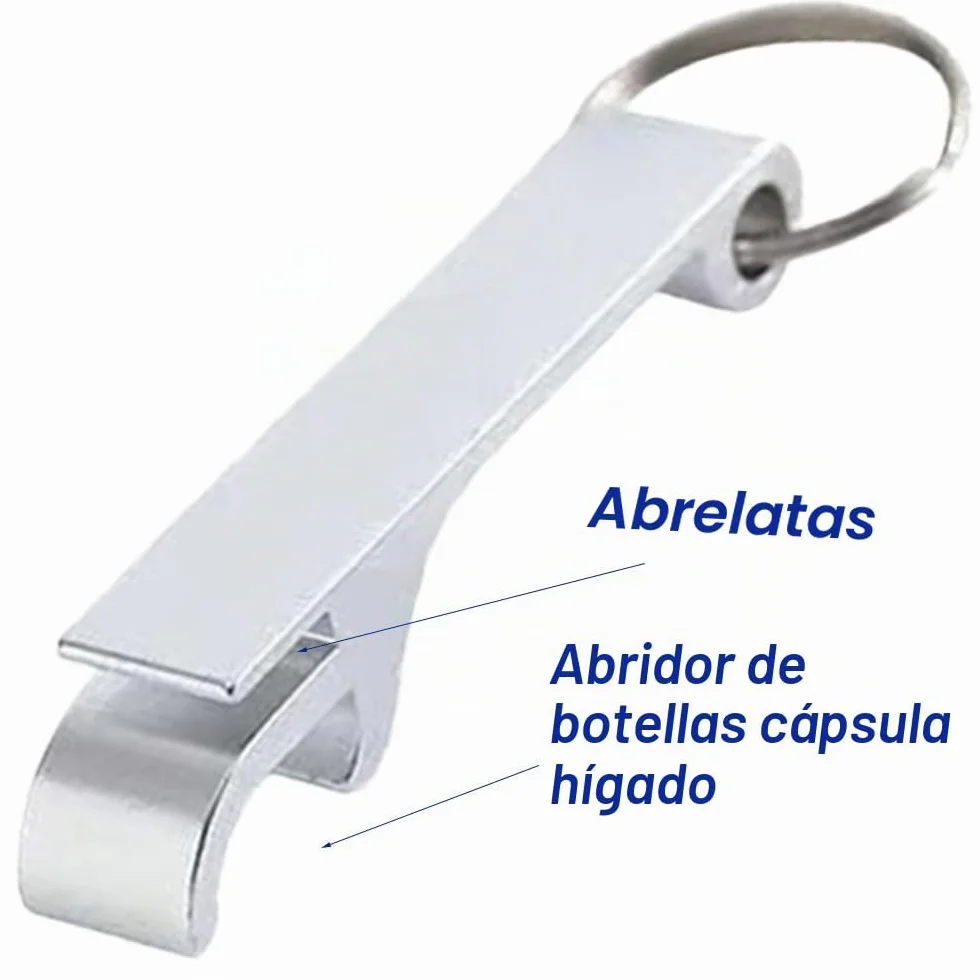 Abrebotellas de Cerveza 2 Pcs - Llavero Mini Multifuncional de Aluminio