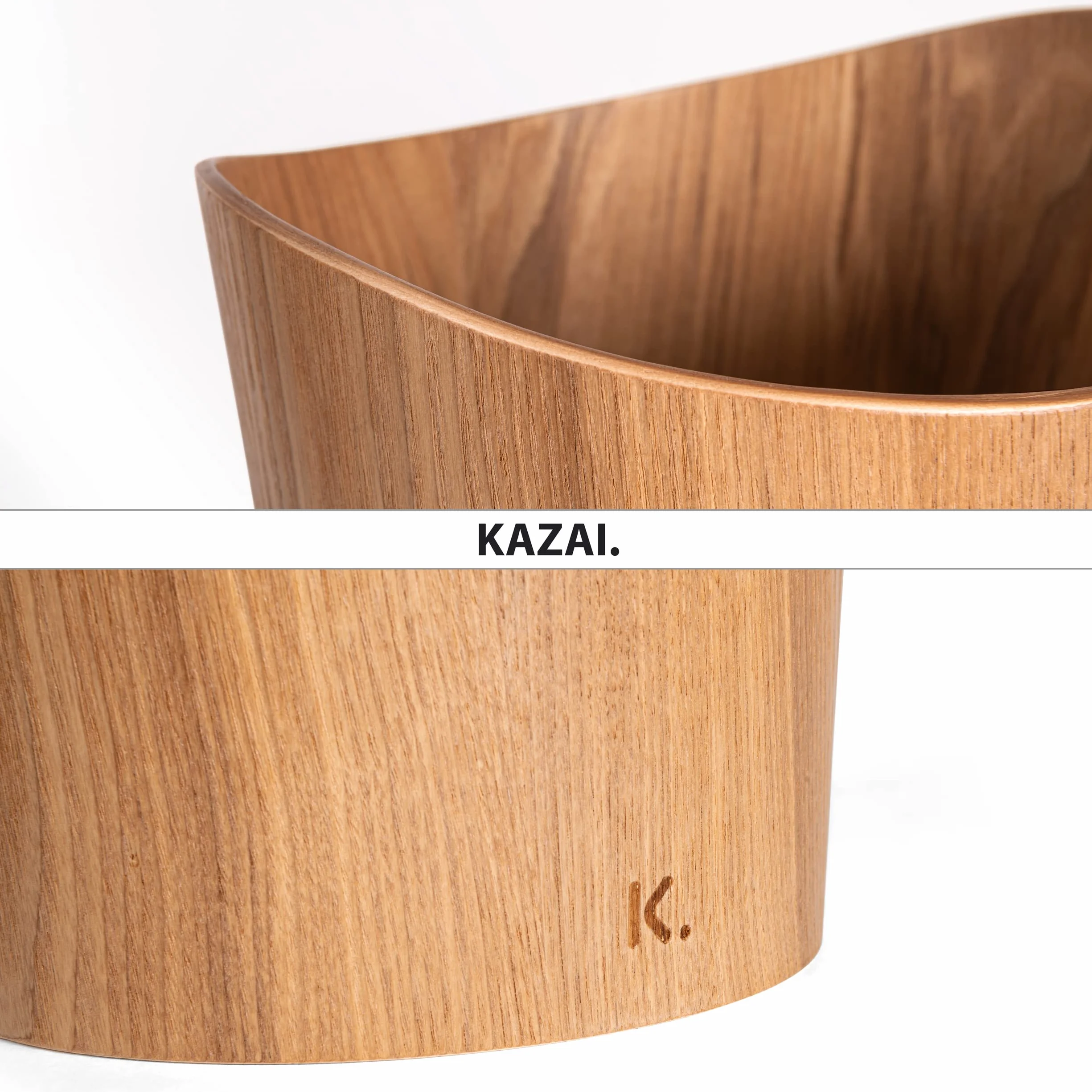 Kazai Papelera Oficina Madera Auténtica Börje 9 litros Fresno
