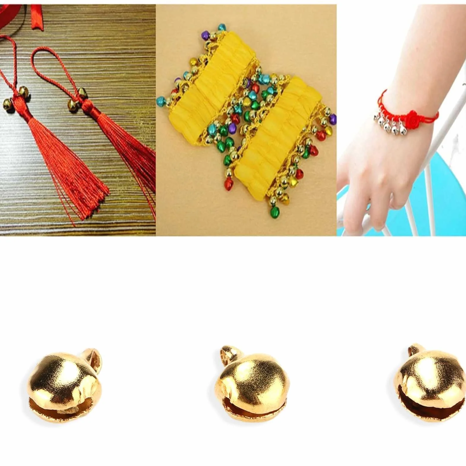 Cascabeles Pequeños 6mm Dorados 300 Piezas para Manualidades Navidad