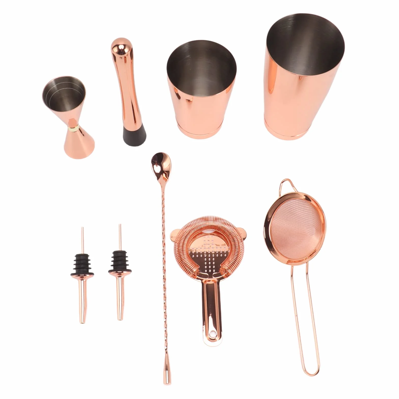 Aramox Kit de Barman Juego de Herramientas de Coctelera Boston de Acero Inoxidable Buena Conservación de la Temperatura Juego de Herramientas de Barra de 939 G para Bar en Casa Mezcla de Cócteles