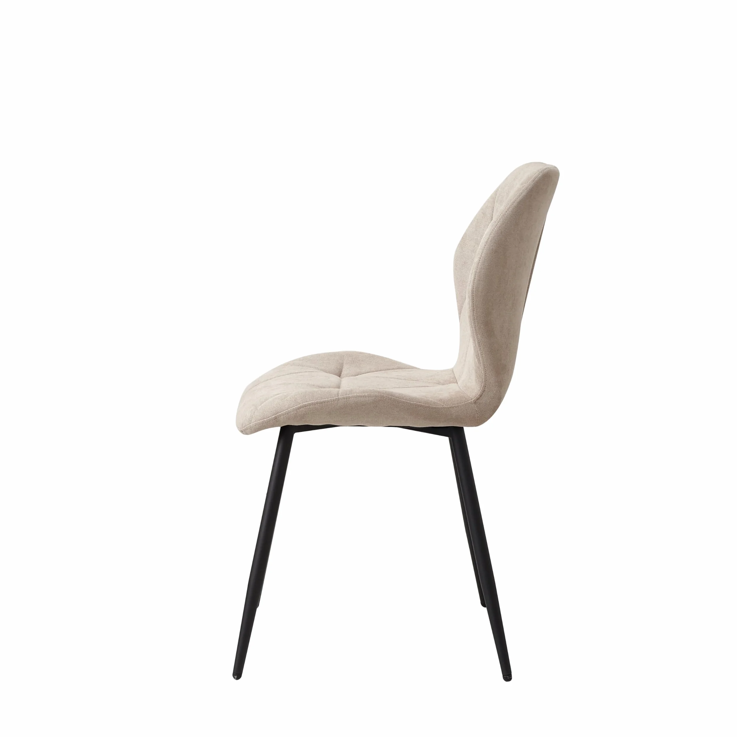 GrandCA HOME Juego de 4 Sillas de Comedor, Sillas de Comedor Tapizadas, Sillas de Cocina Nórdicas, Sillas Acolchadas con Patas de Metal, Cojines de Tela de Rombos, Beige-R