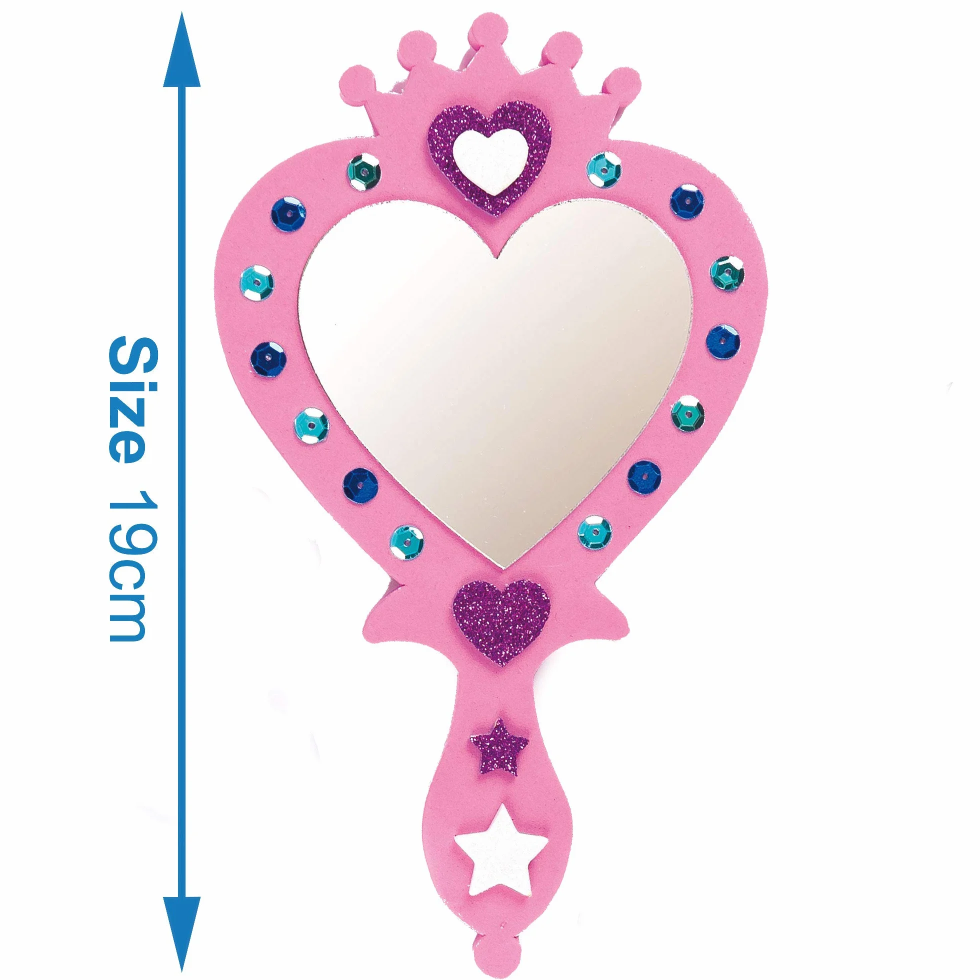 Princess Foam Mirror Kits Espejo autoadhesivo y decoraciones de espuma, actividad artesanal para niños (paquete de 4)