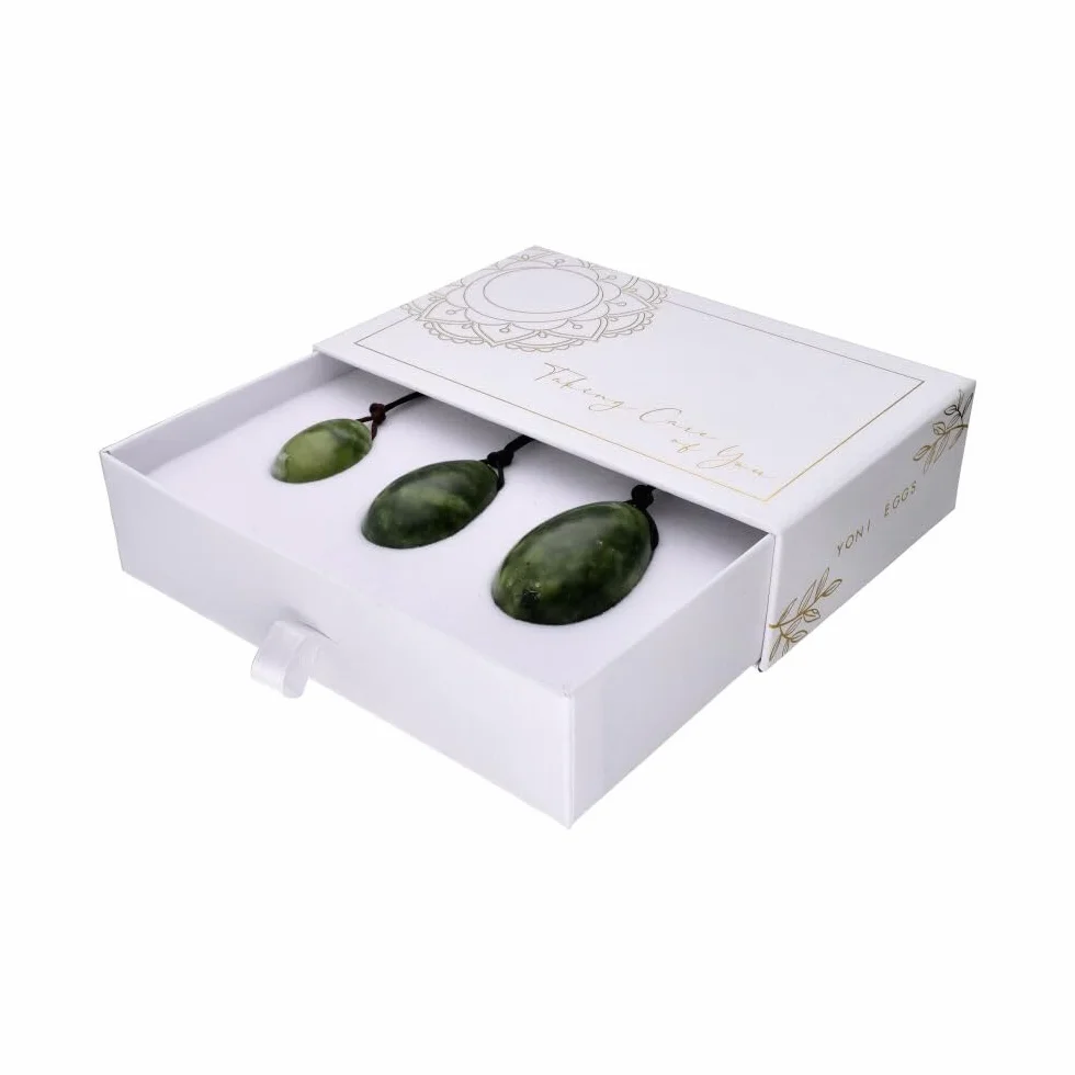 VIVES DE LA CORTADA Pack Huevos Yoni de Jade con Agujero Ejercitador del suelo pélvico