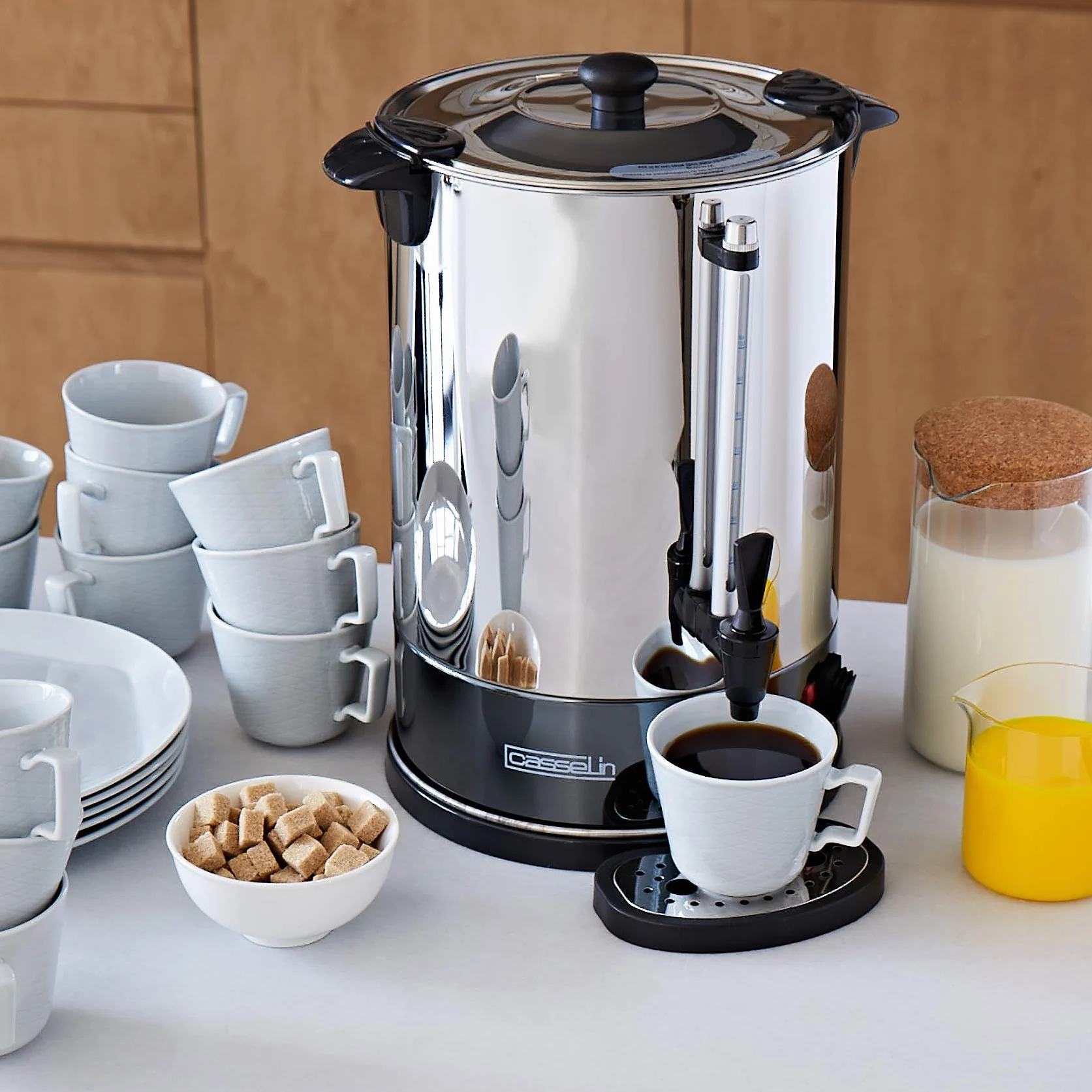 Casselin CPC100S Percolador de Café 100 Tazas Acero Inoxidable
