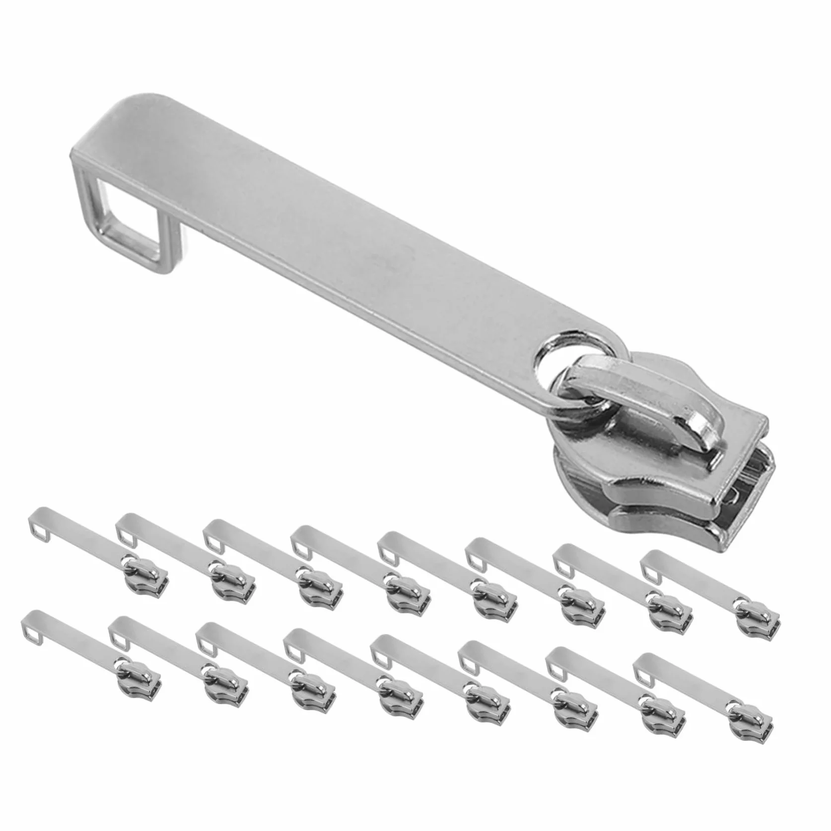 Hohopeti 100 Piezas Tiradores de Cremallera Metálicos Reemplazables para Maleta Cabezal Desmontable Bloqueo para Seguridad Mango Ergonómico para Equipaje y Mochilas Plata Vintage