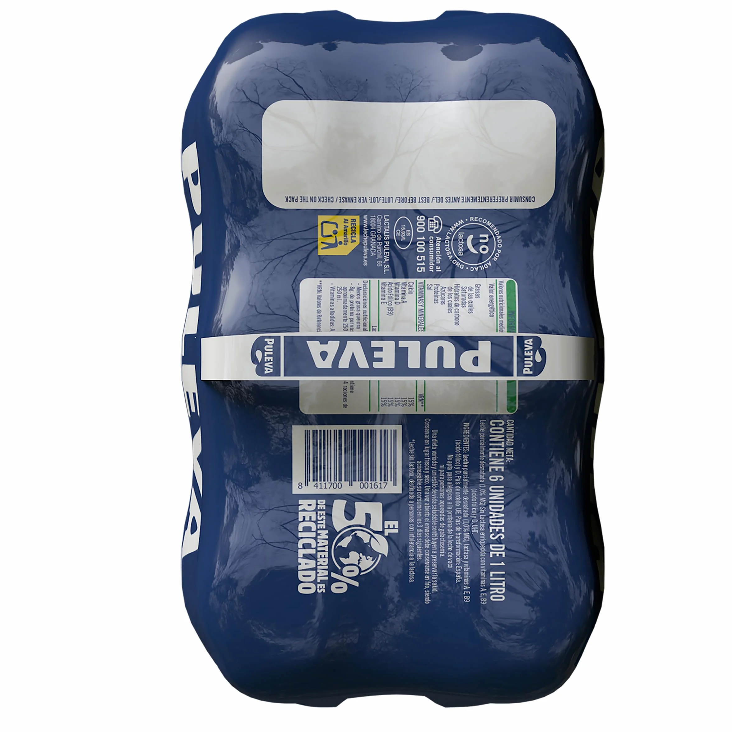 Leche Puleva Sin Lactosa Semidesnatada 1% M.G. Pack 6 x 1 L