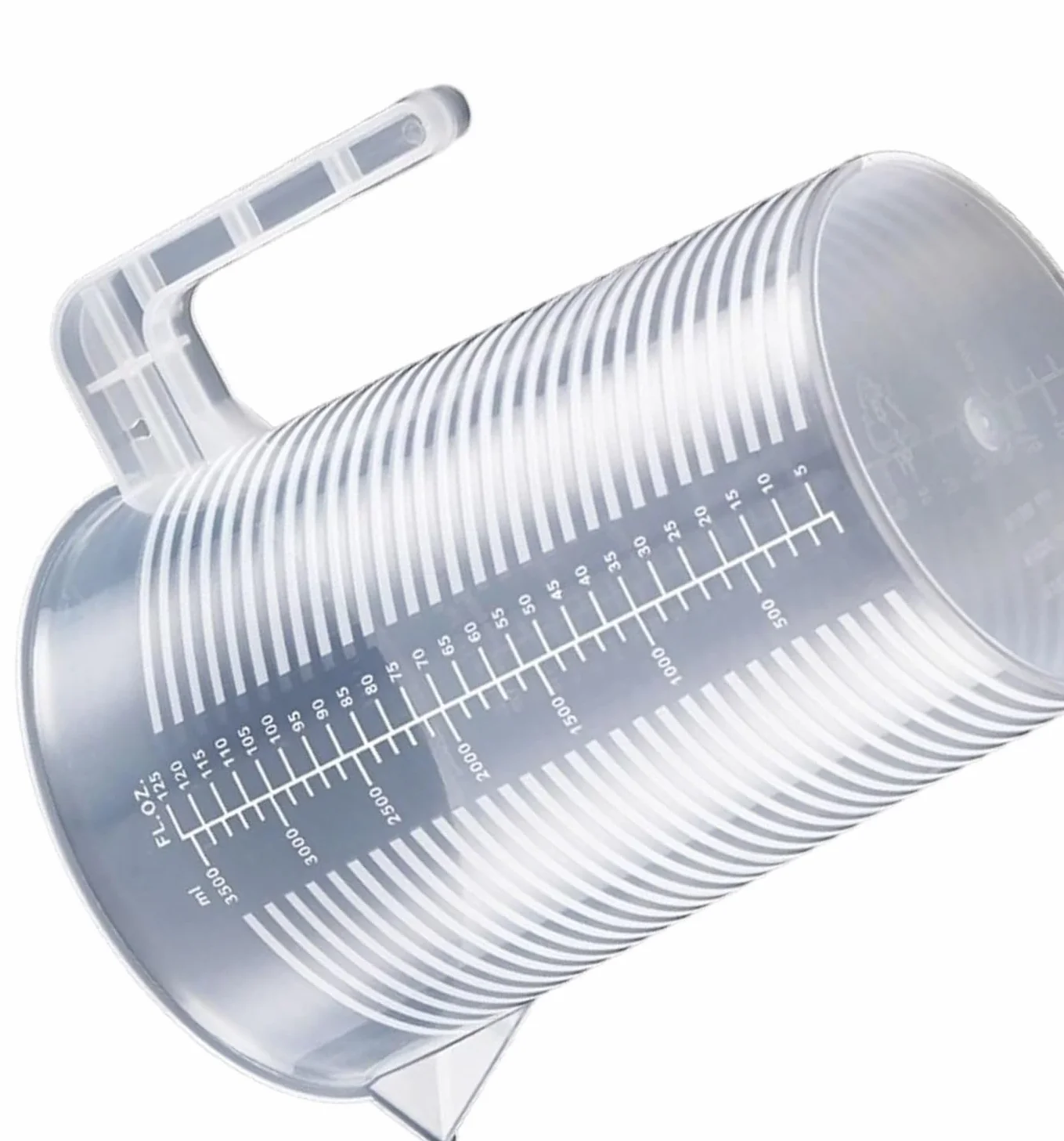 Vaso mezclador de plástico transparente de gran capacidad, vaso medidor graduado con tapa for uso en cocina y laboratorio(5000ml)
