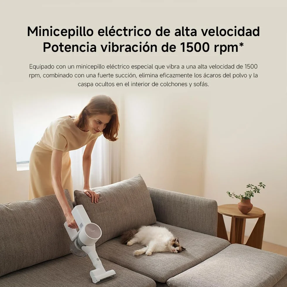 XIAOMI Aspiradora inalámbrica G20, 25 kPa, 150 AW, 60 min autonomía, filtración 99.9%, luz frontal para polvo