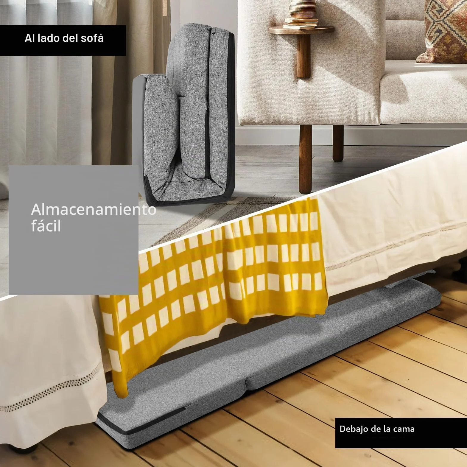 GOPLUS Sofá de Suelo Ajustable en 5 Posiciones, Silla Plegable, Sofá Convertible 1 Plaza, Silla Perezosa para Salón, Oficina, 176 x 61 x 18 cm, Carga 100 kg (Gris)