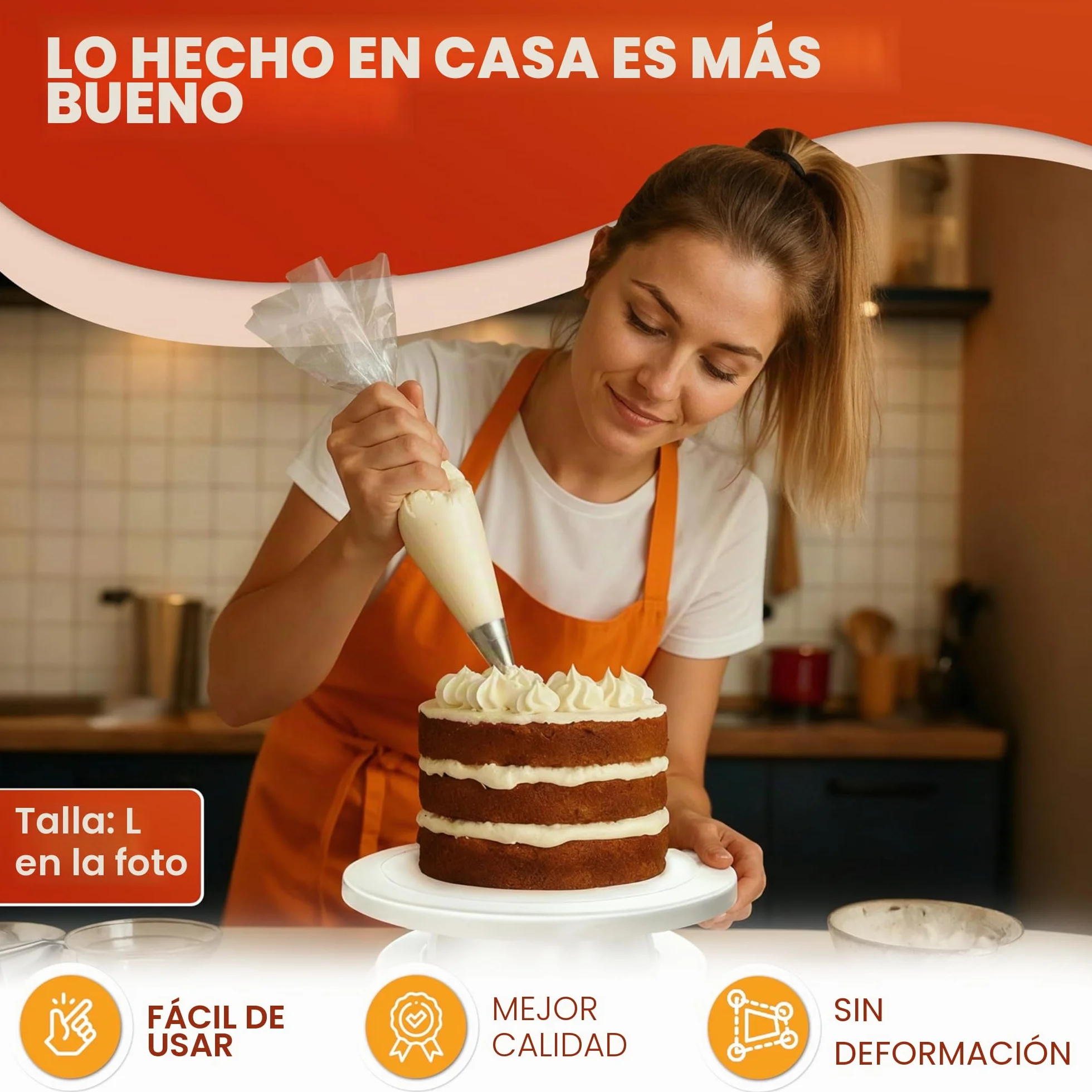Mangas Pasteleras Desechables Profesionales 100 Unidades 30 cm LDPE Reciclado