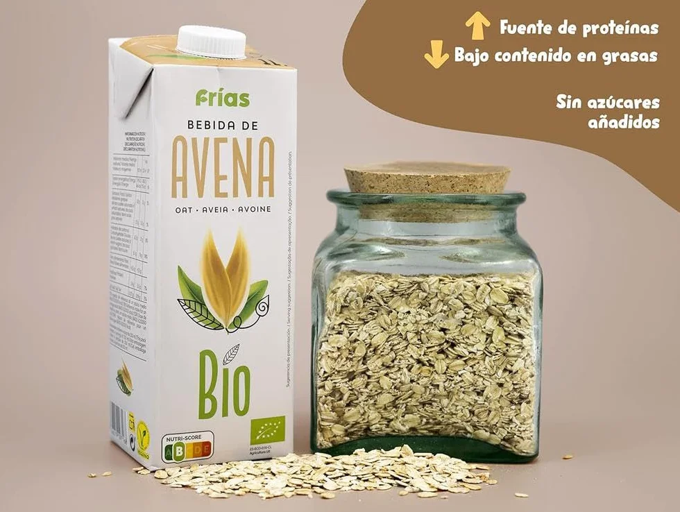 Bebida Vegetal de Avena Bio Rica en Proteínas Pack 6x1L Sin Lactosa Sin Azúcares Añadidos Vegana Bajo en Grasas Saturadas España