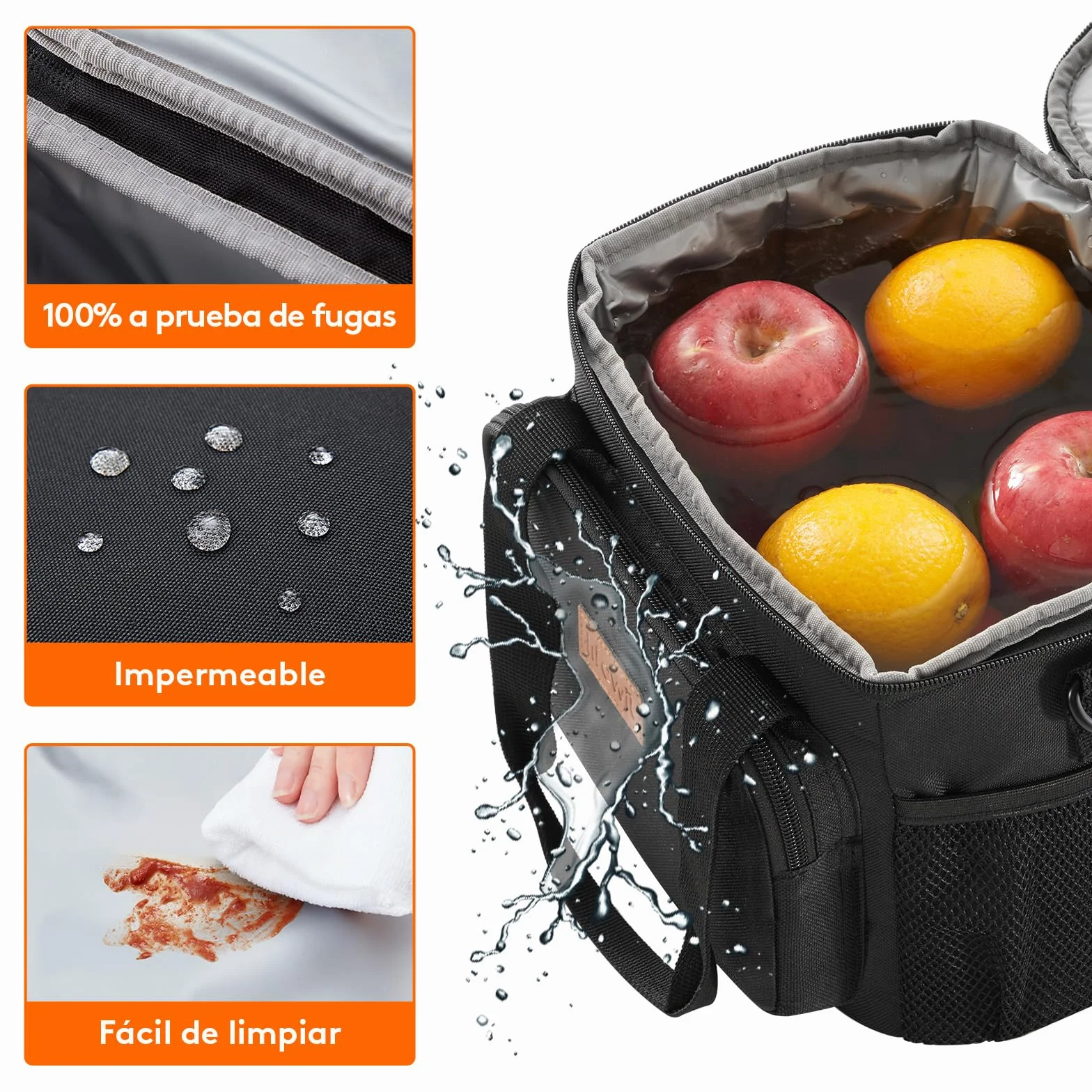 Lifewit Bolsa Termica Porta Alimentos 9L 12 Latas, Bolso Comida Trabajo Hombre Mujer, Lunch Bag Lonchera, Negro